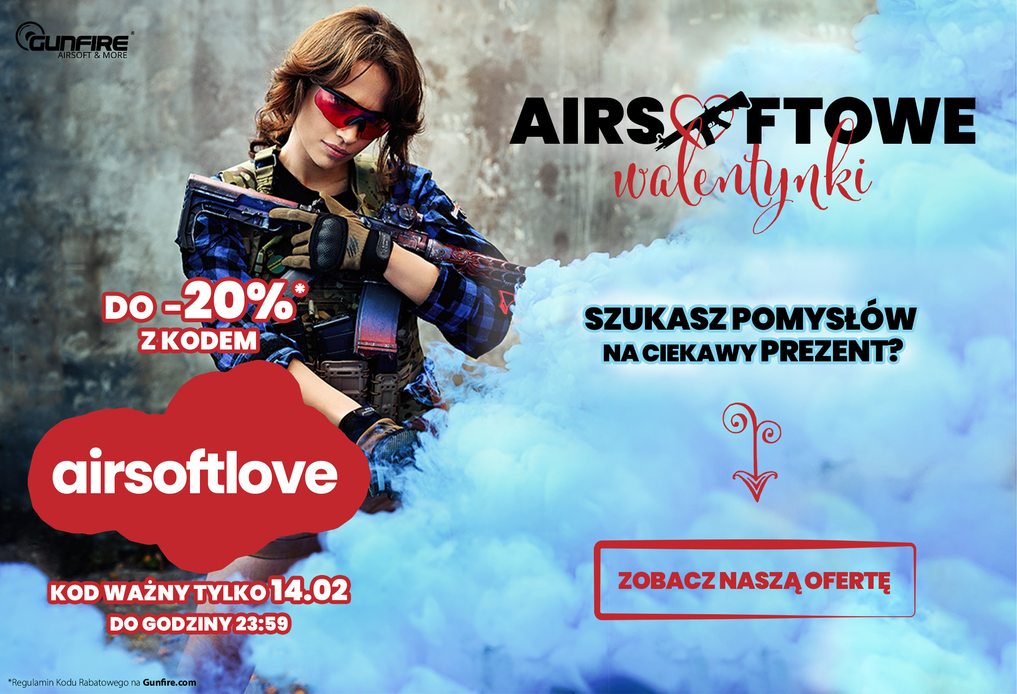 Do -20% na prezenty na Airsoftowe Walentynki w Gunfire!
