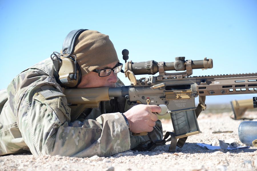 The M110A1 rifles are in the hands of US Army soldiers.