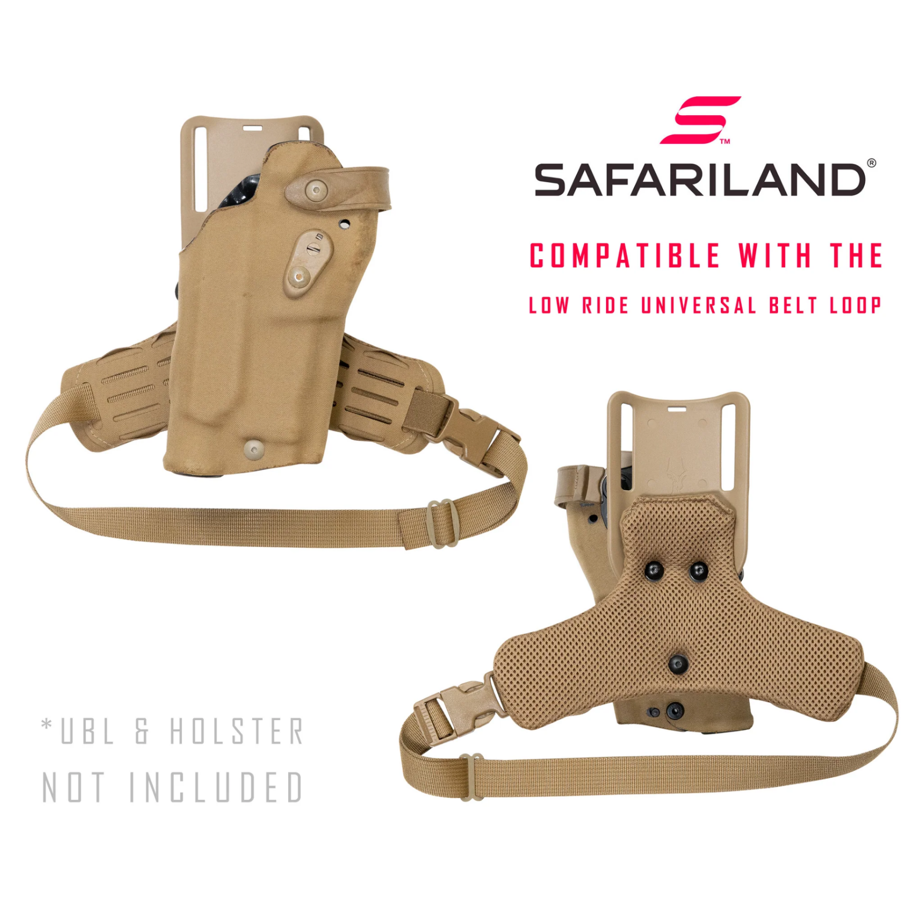 Safariland Mid Ride Universal Belt Loop, 2, Pistol Holster Equipment