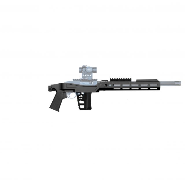 Osada SAS/22 Takedown dla karabinka Ruger 10/22 Takedown znacząco zmniejsza wymiary broni.