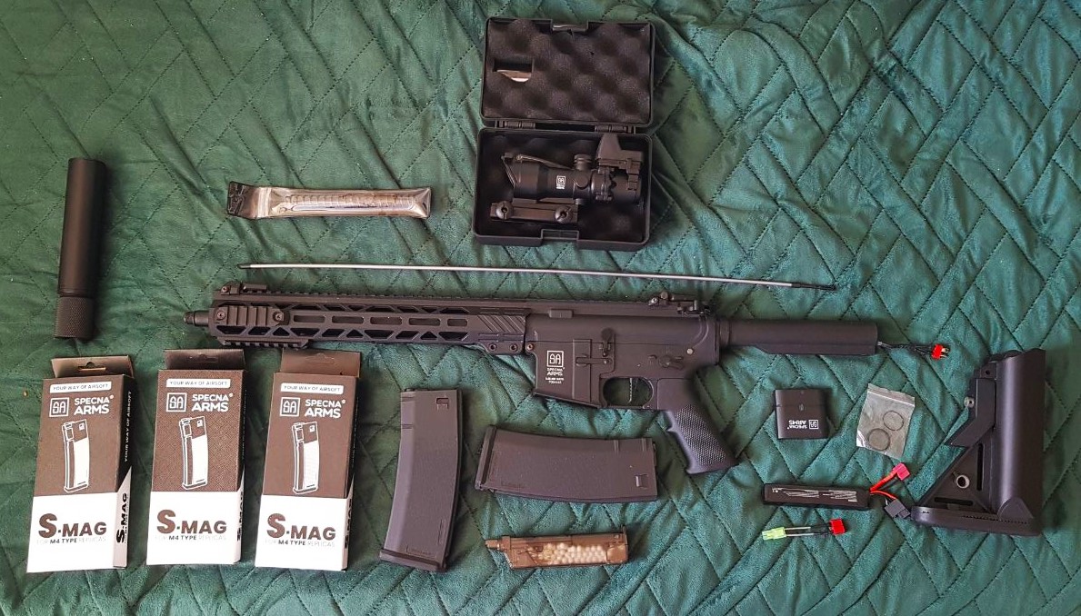 Specna Arms SA-P30 Prime BLDC 14 AEG M4/AR15 + luneta 4x32 RedFiber + kolimator + akcesoria | NOWY, nieużywany.