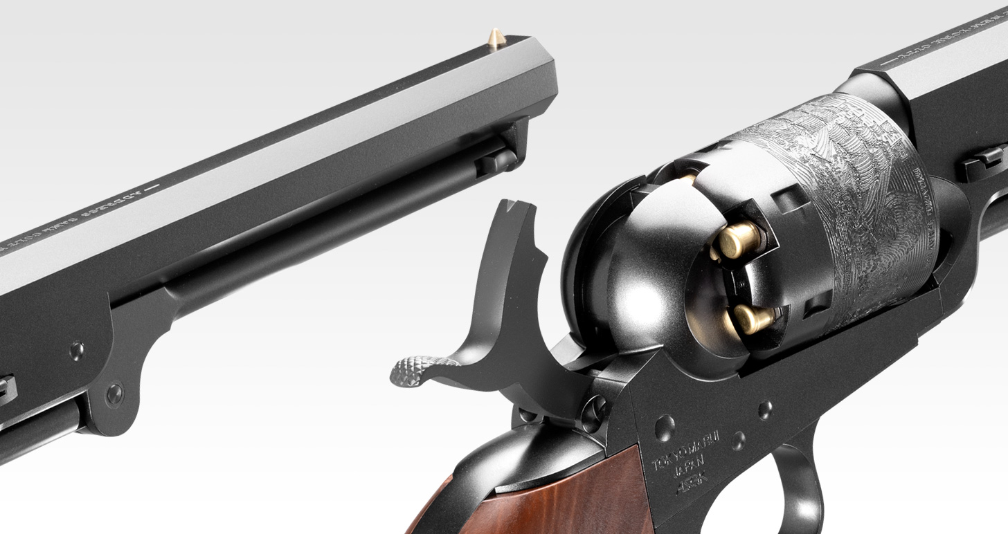 A replica of the M1851 Navy revolver from Tokyo Marui