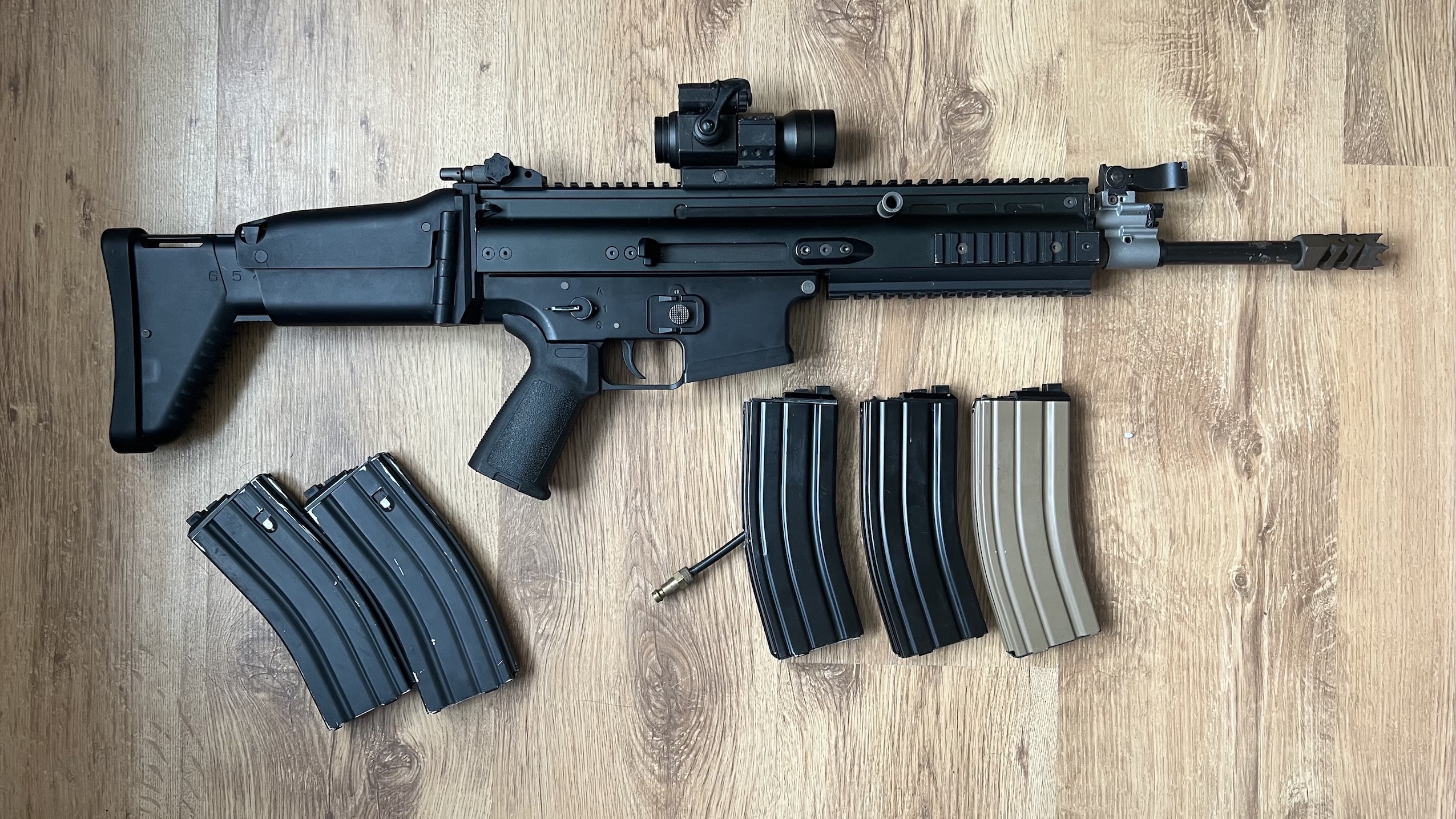 AWSS SCAR GBBR WE OPEN BOLT + MAGAZYNKI kolimator
