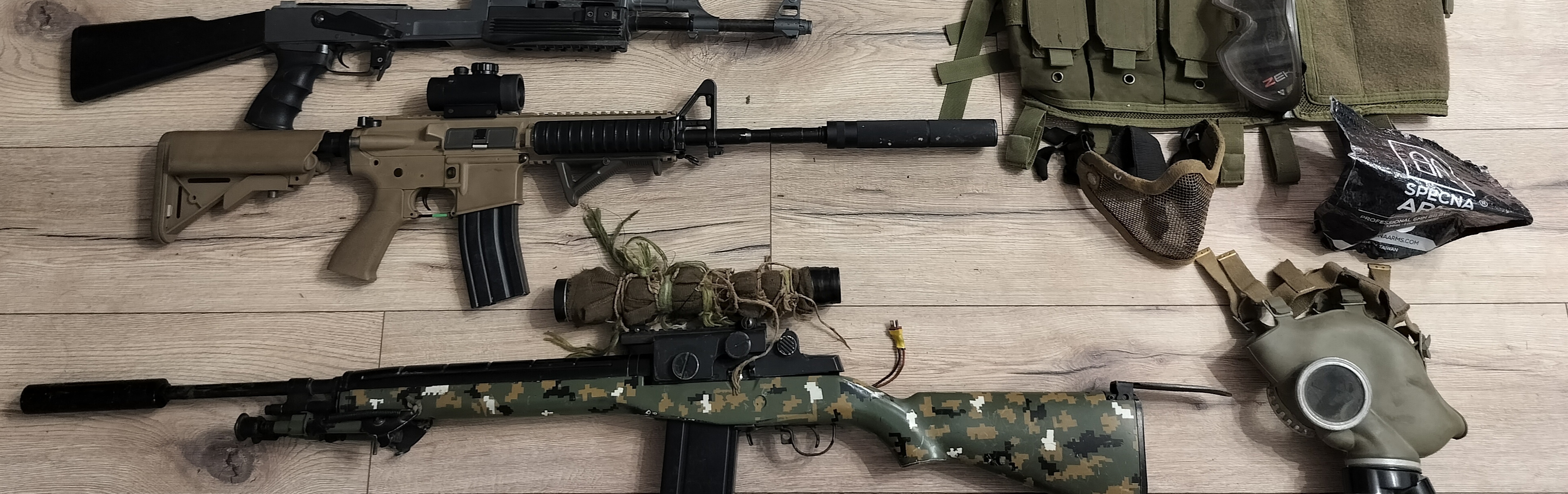 Zestaw ASG ( M14 AK M4 + szkielet AK )