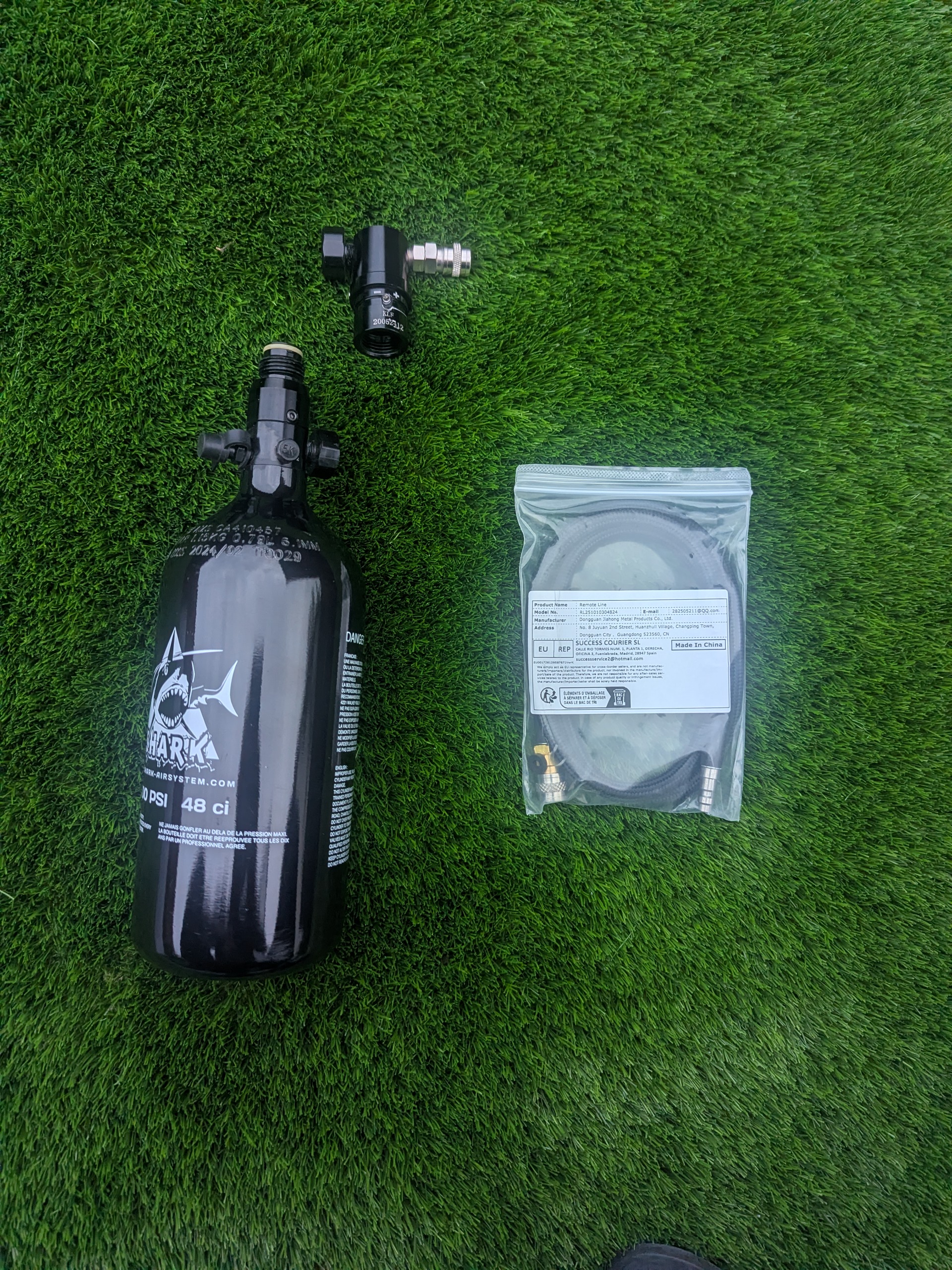 Reduktor, butla, wąż. Zestaw HPA