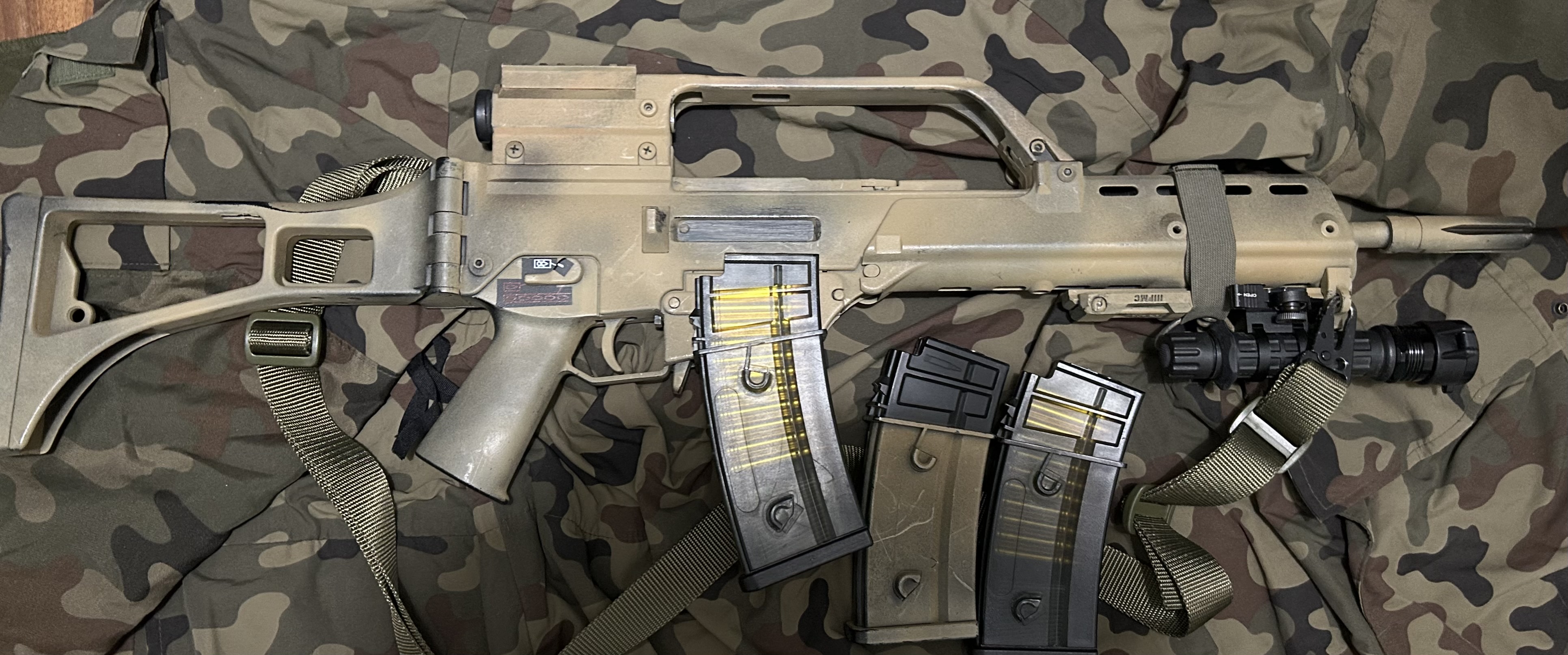 G36k z lunetą, flat hop, magi , sprężyny