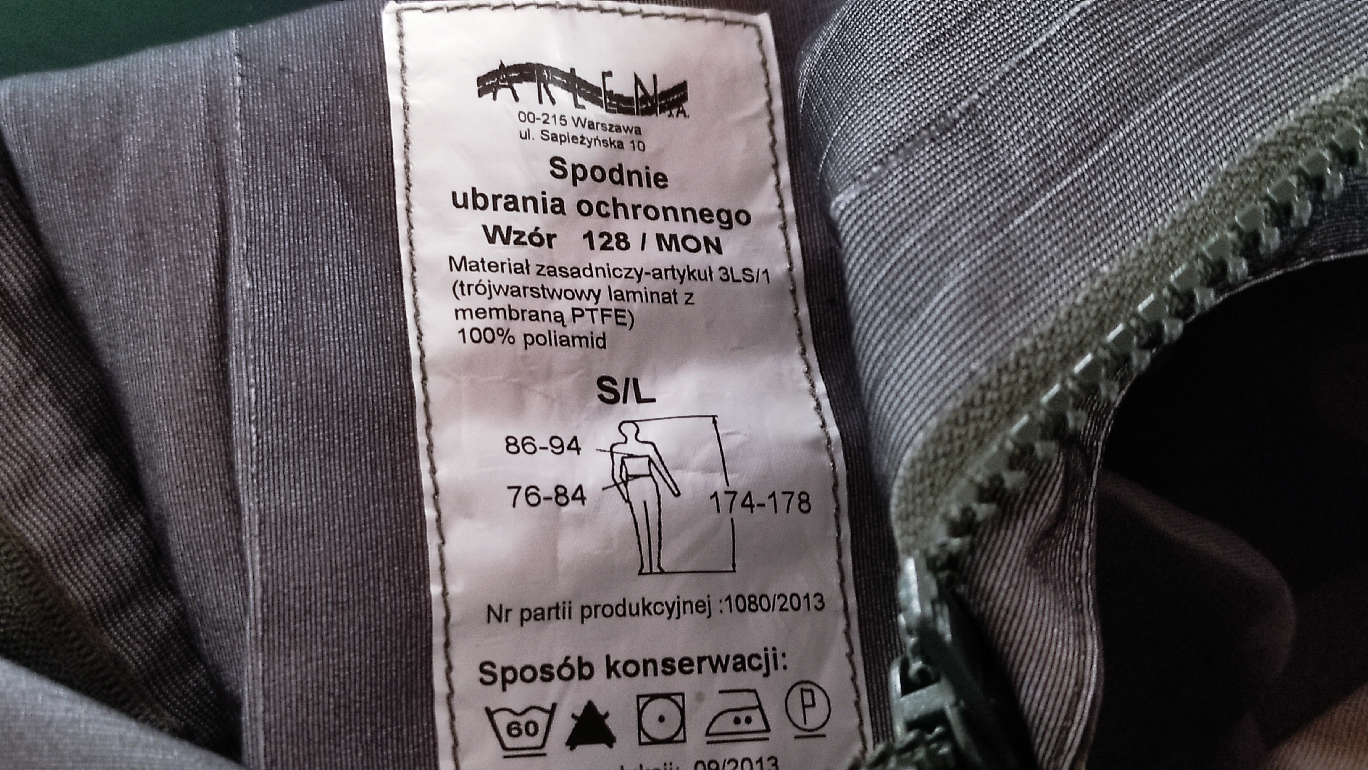 Spodnie Gore-tex Wojskowe Wzór 128/MON