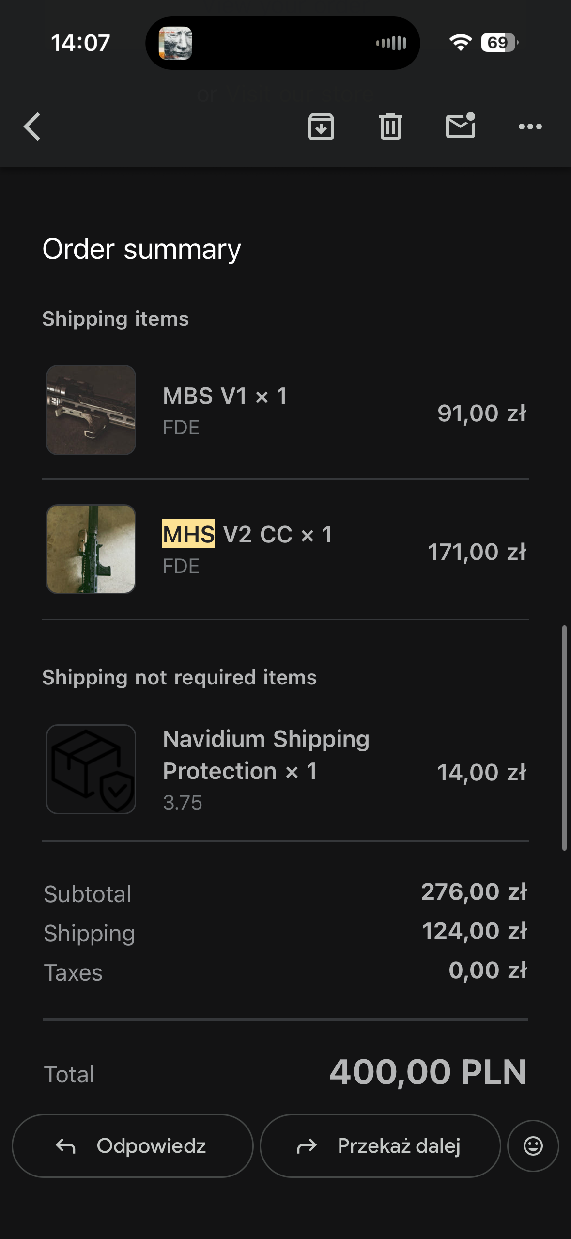 Irregular defense mbs mhs oryginał Mlok FDE Magpul Noveske devgru