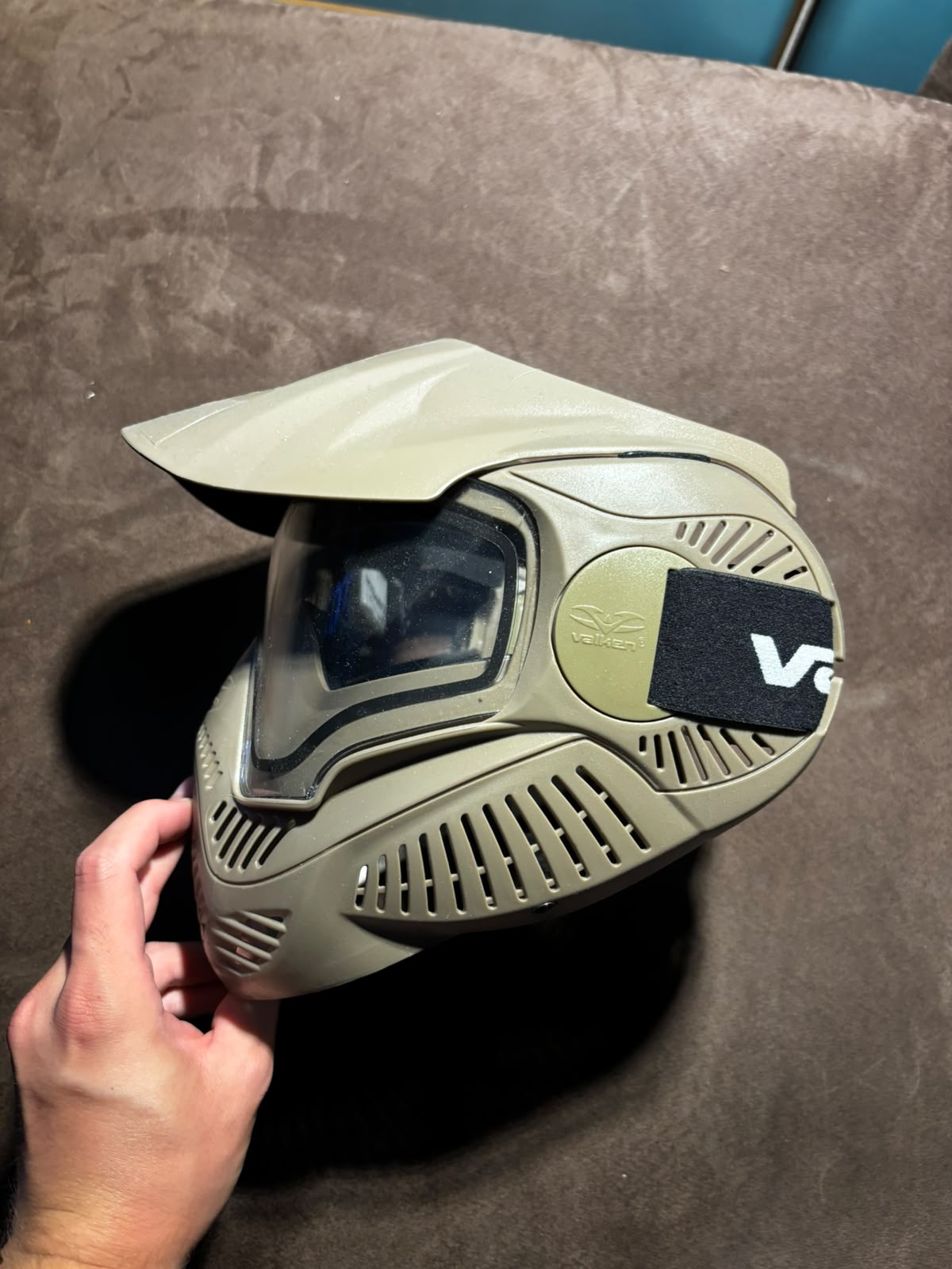 Valken MI-7 Thermal Tan – maska paintballowa ASG pełna z daszkiem