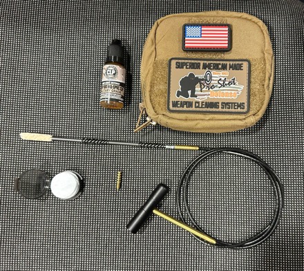 Cleaning kit for a rifle with a silencer