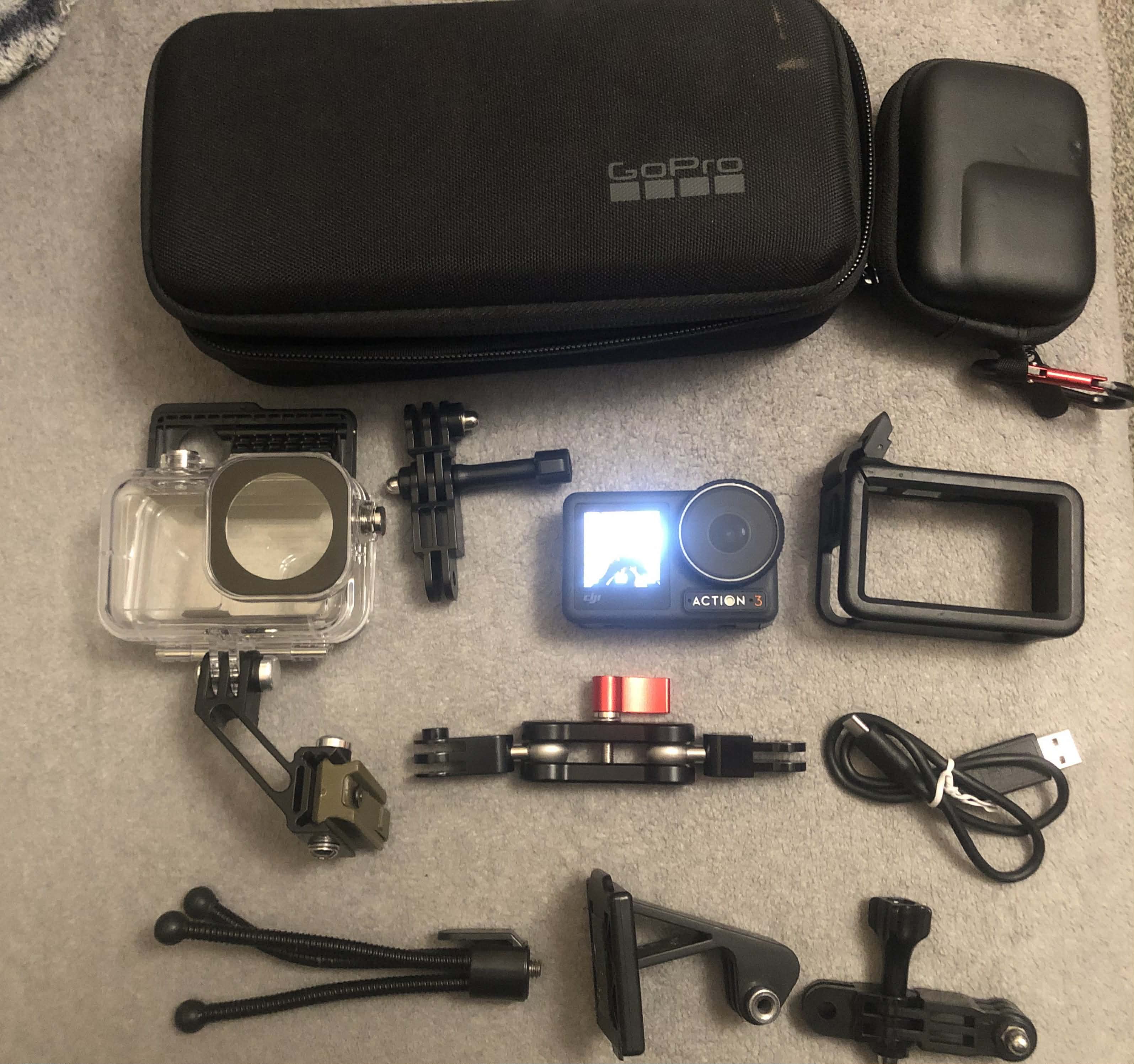 Zestaw pod ASG kamera DJI Osmo Action 3 + MicroSD +montaże hełm