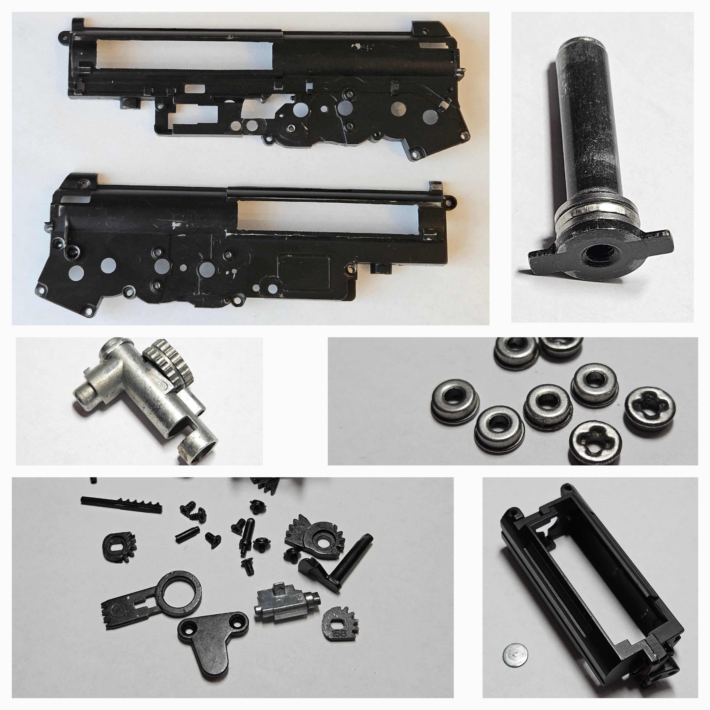Części SWD SWU CYMA CM057 gearbox, komora, koszyk silnika, zębatki