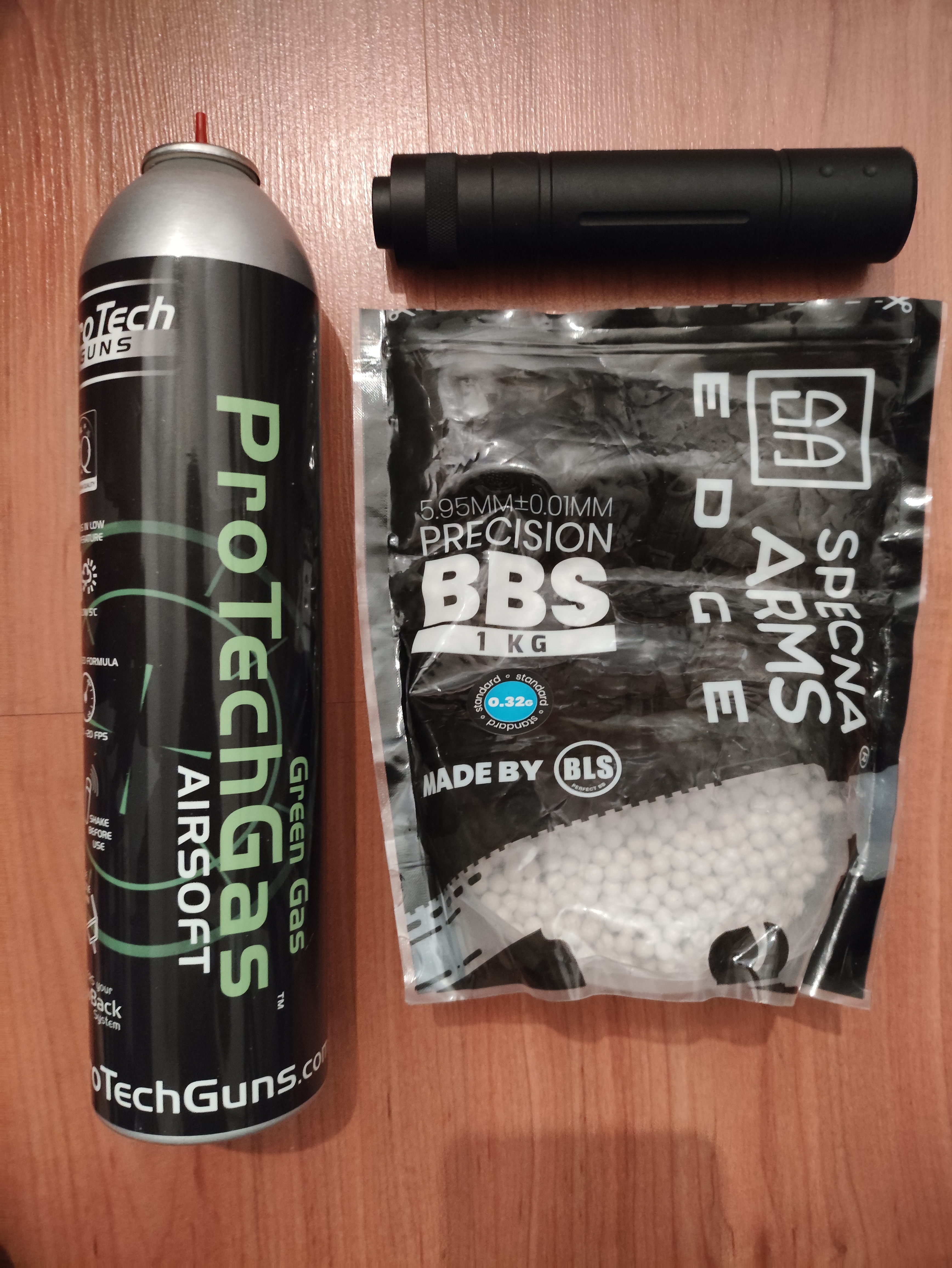 Kulki BLS, tłumik dźwięku, green gas