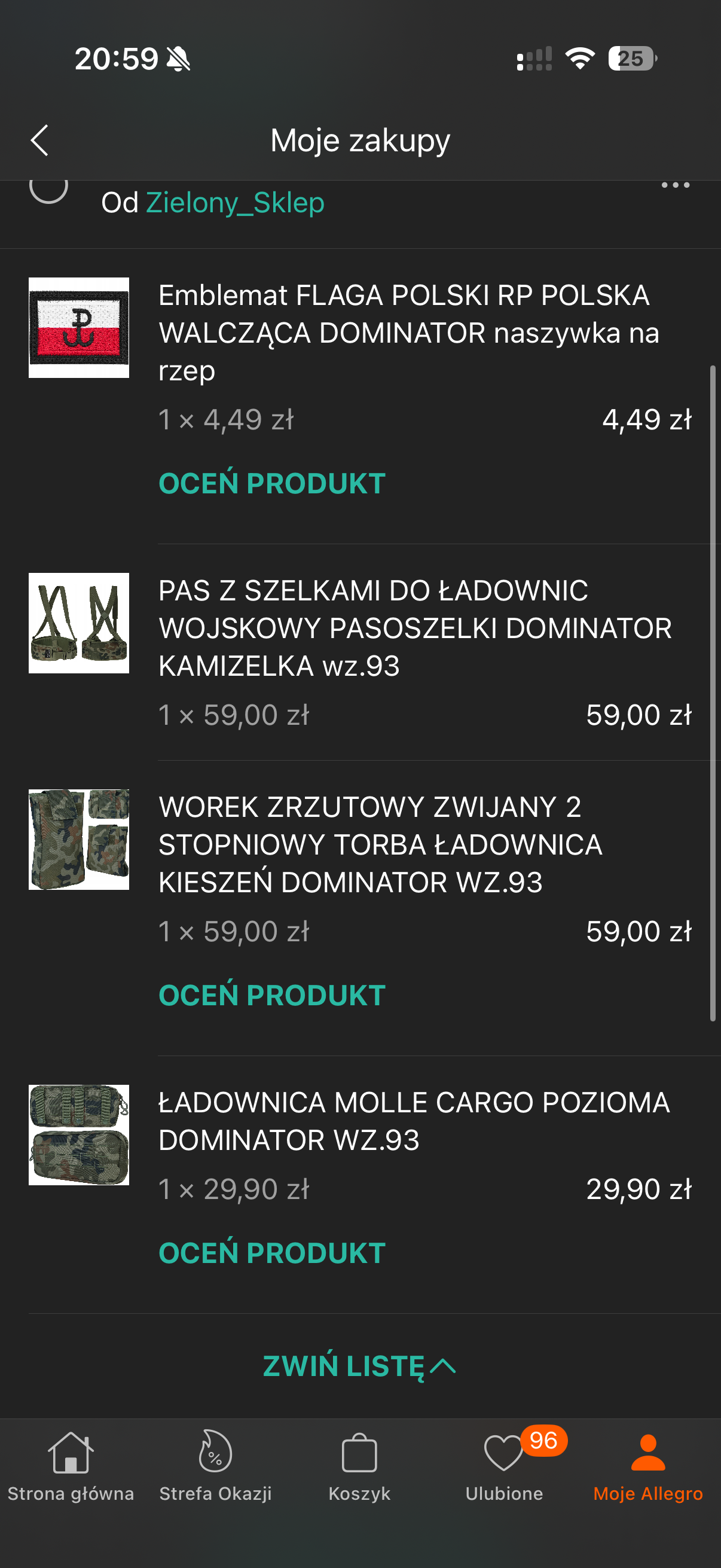 Kompletny szpej ASG WZ93