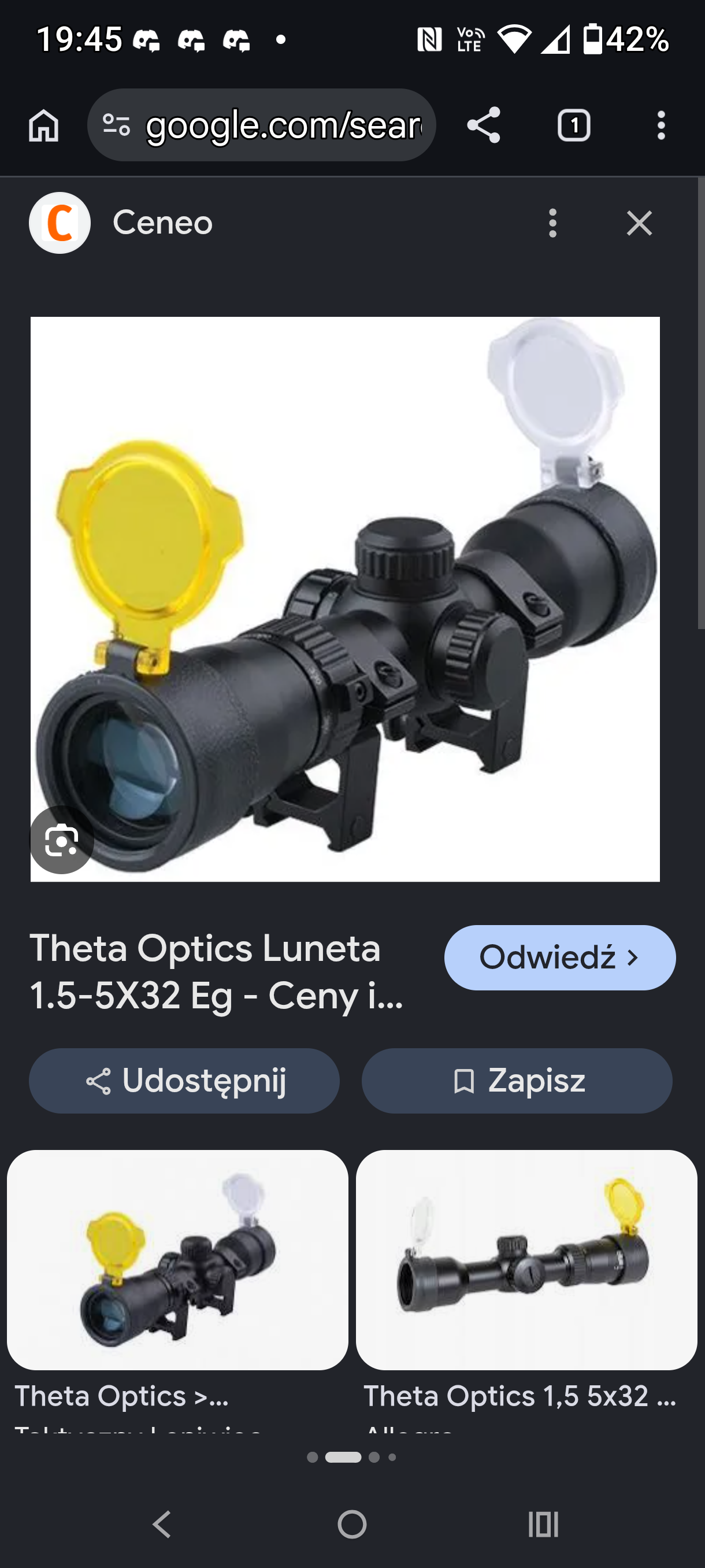 Kupię lunetę Theta Optics 1,5-5x32 lub podobną.