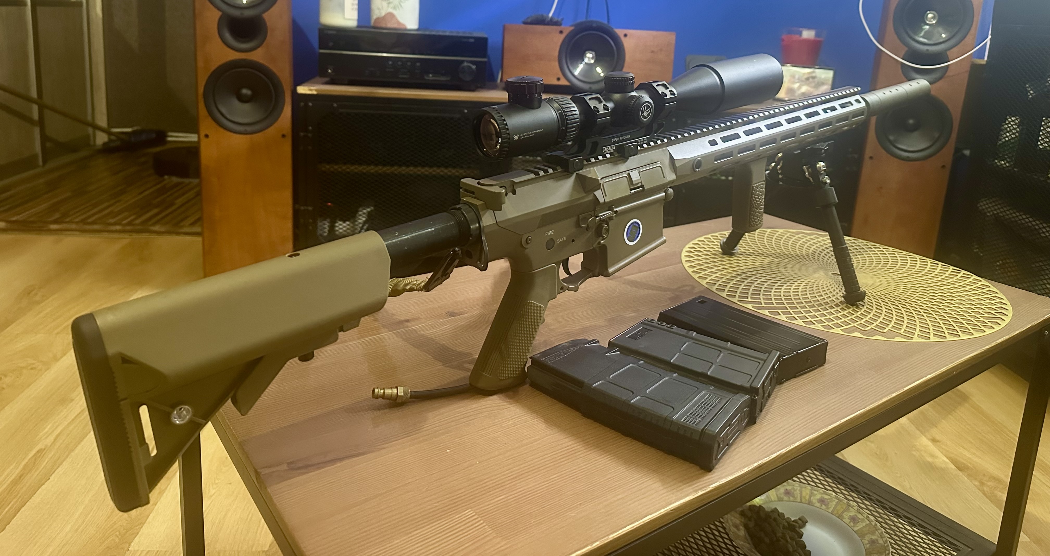 E&C SR25 DMR HPA Mancraft 2.6J VortexCrossfire II 3-9x40