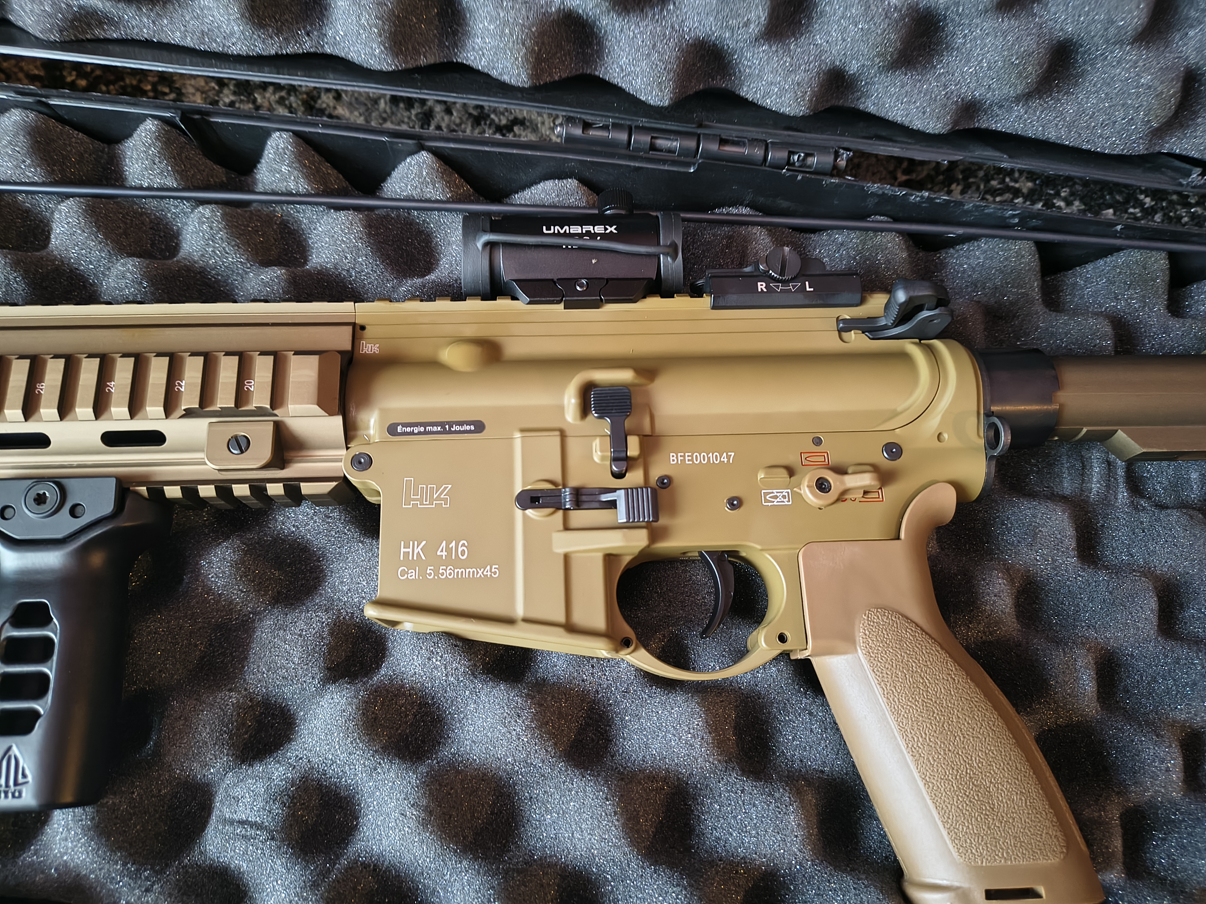 Zestaw replika karabinek ASG H&K Heckler&Koch HK416 A5 6 mm brązowa, full auto, elektryczna