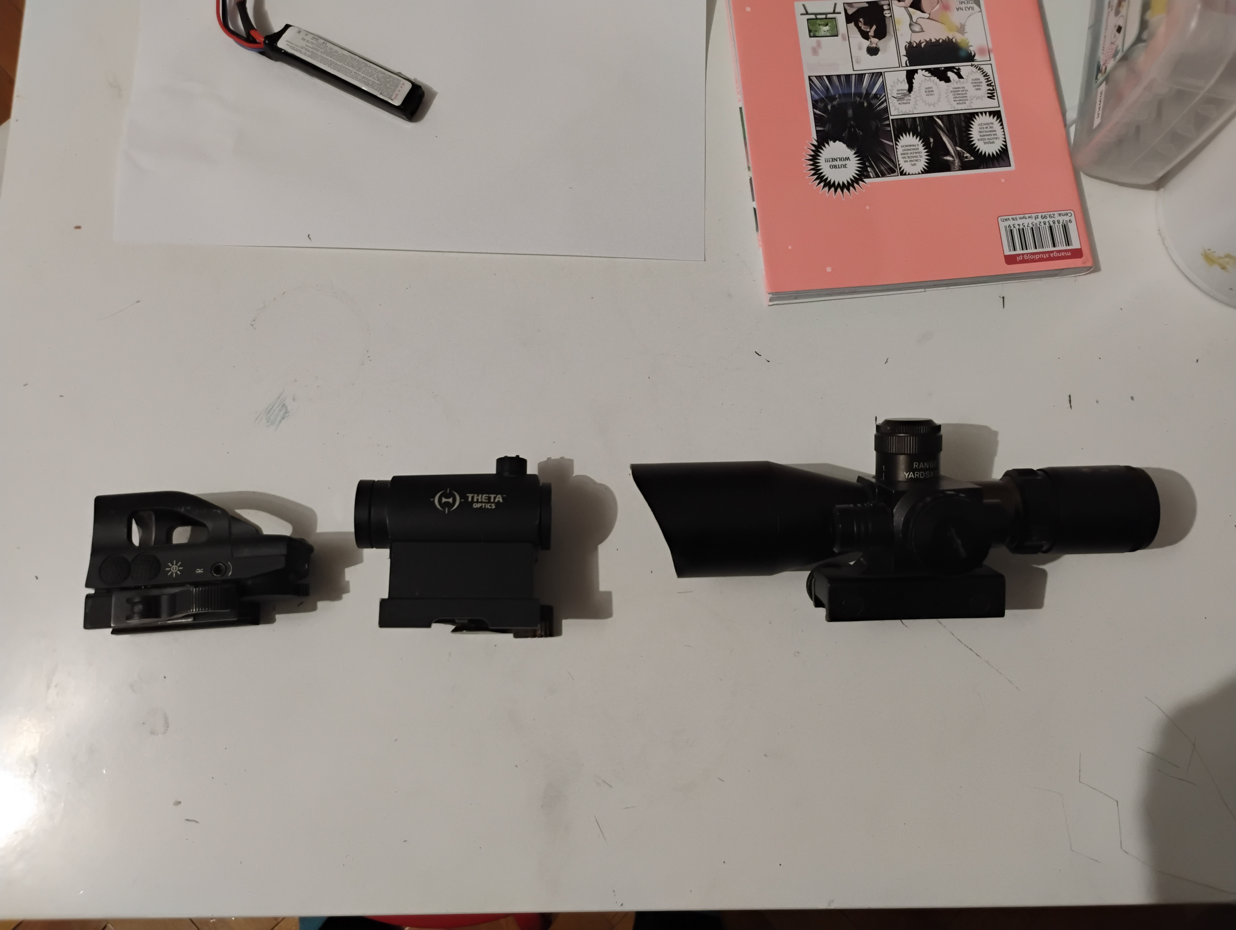 kolimator sutter bj200, kolimator theta, luneta kandar 2,5-10 - sprawne, nowe baterie