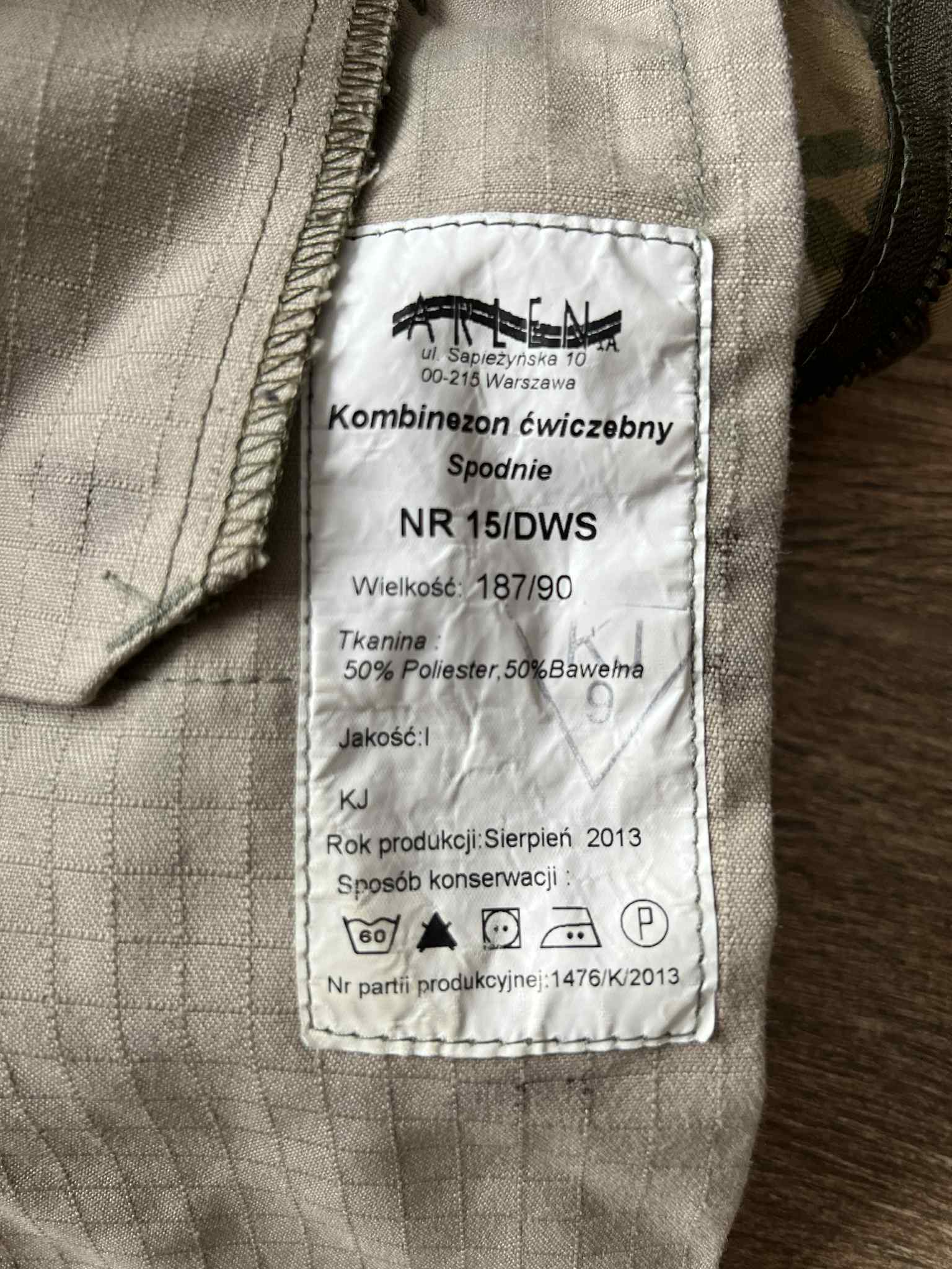 Kombinezon ćwiczebny ARLEN 15/DWS (spodnie)