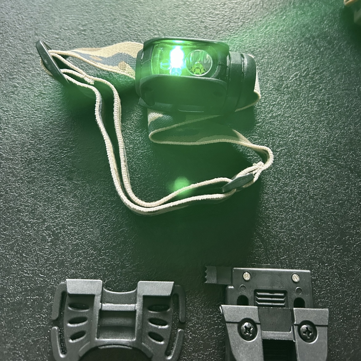 Latarka czołowa lub na hełm i czapkę cr123 z trybem IR NV