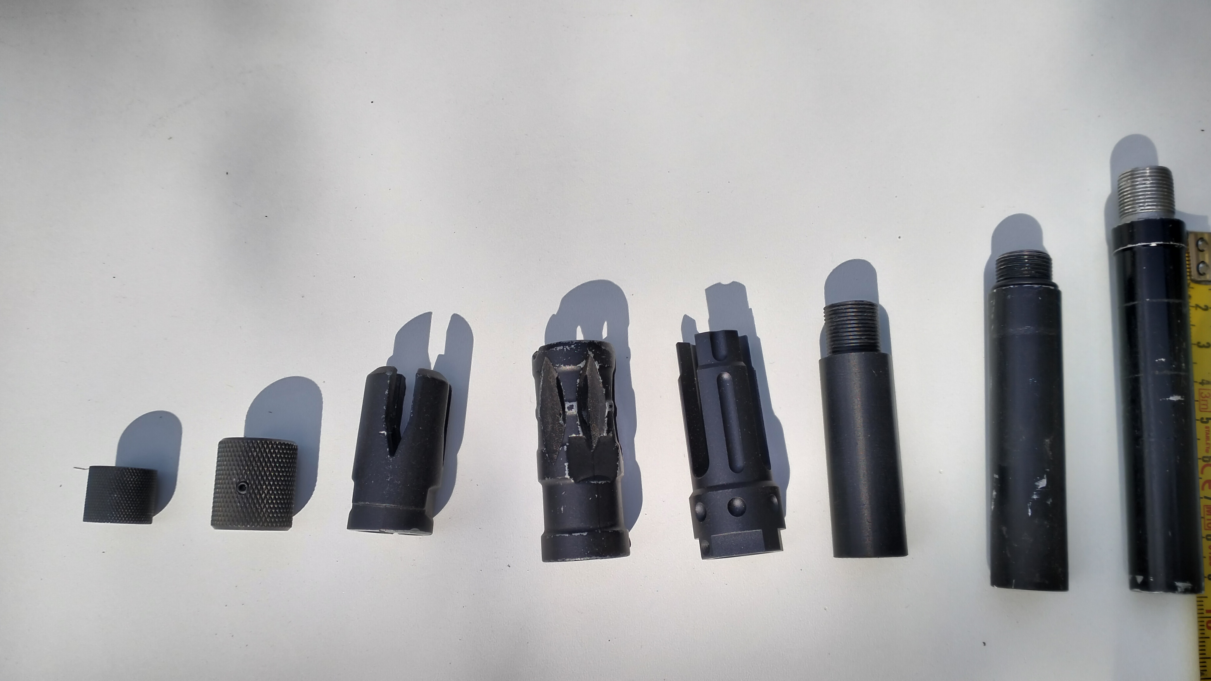 Tłumiki dźwięku, płomienia, przedłużki