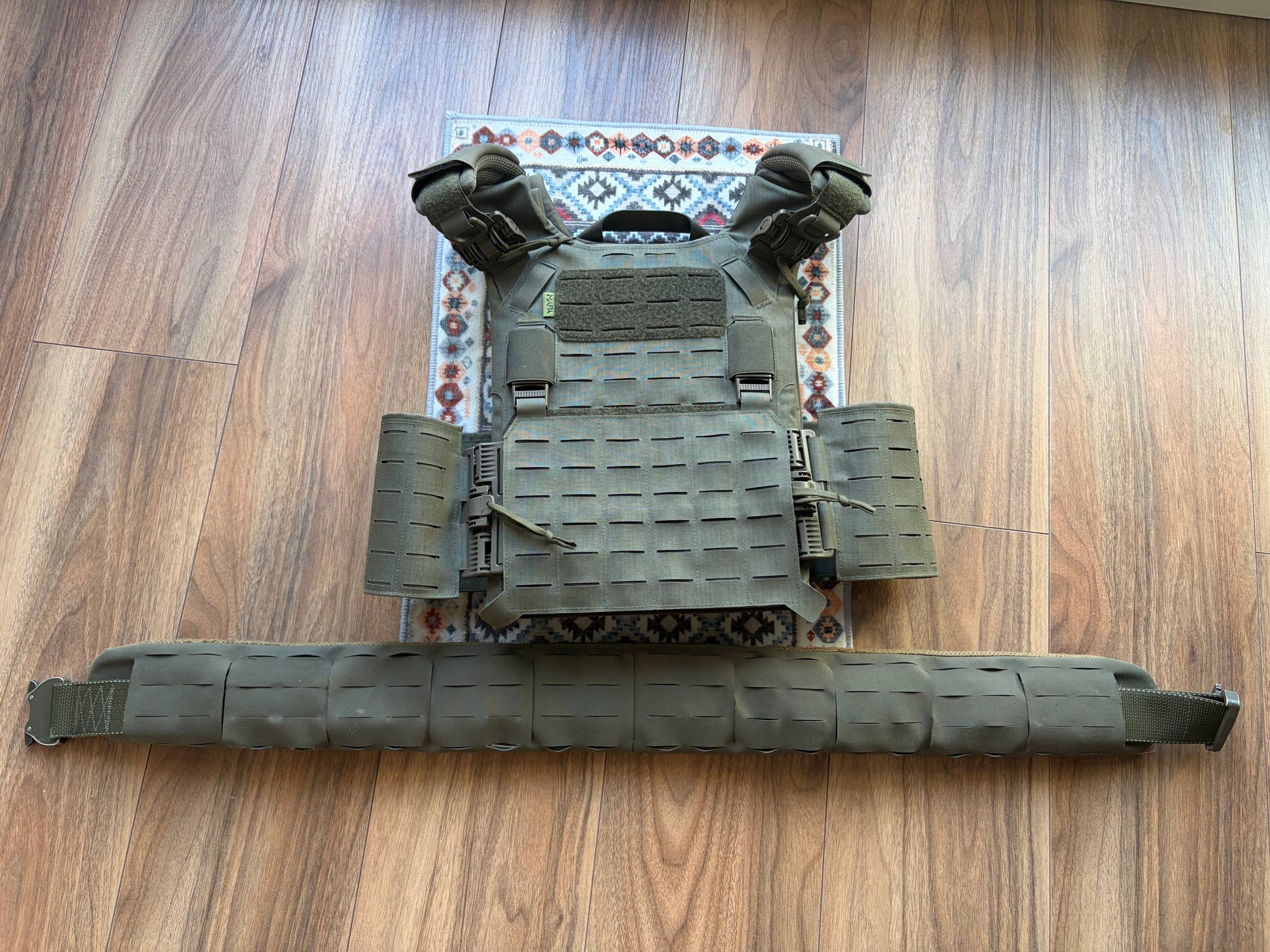 Kamizelka Taktyczna Plate Carrier Rock One Maskpol Ranger Green + first spear padded agb belt