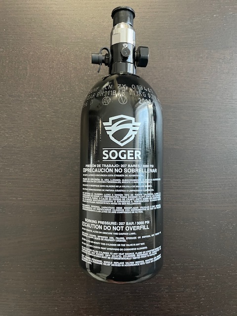 Butla HPA 0.8L 3000 Soger z legalizacją, niklowany regulator
