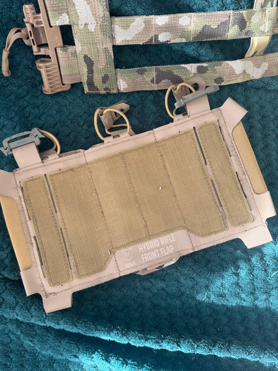 Zestaw plate carrier M-Tac Cuirass Elite Gen II (Multicam) + front flap HUSAR Hybrid Rifle Front Flap + 3× ładownice GPC Wing Pouch