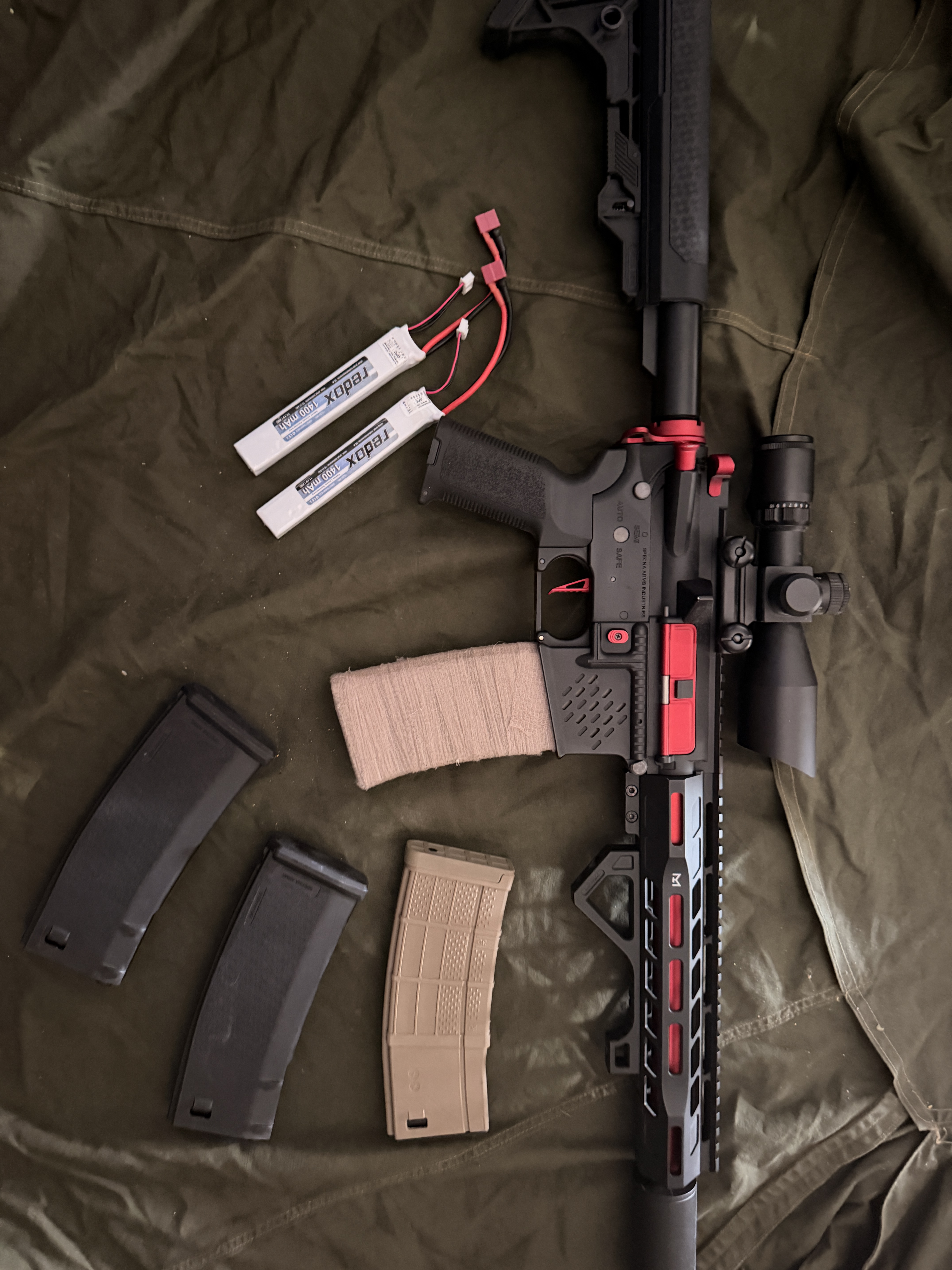 Karabinek ASG Specna Arms SA-E39-L EDGE™ Light Ops Stock HAL ETU™ Czerwony