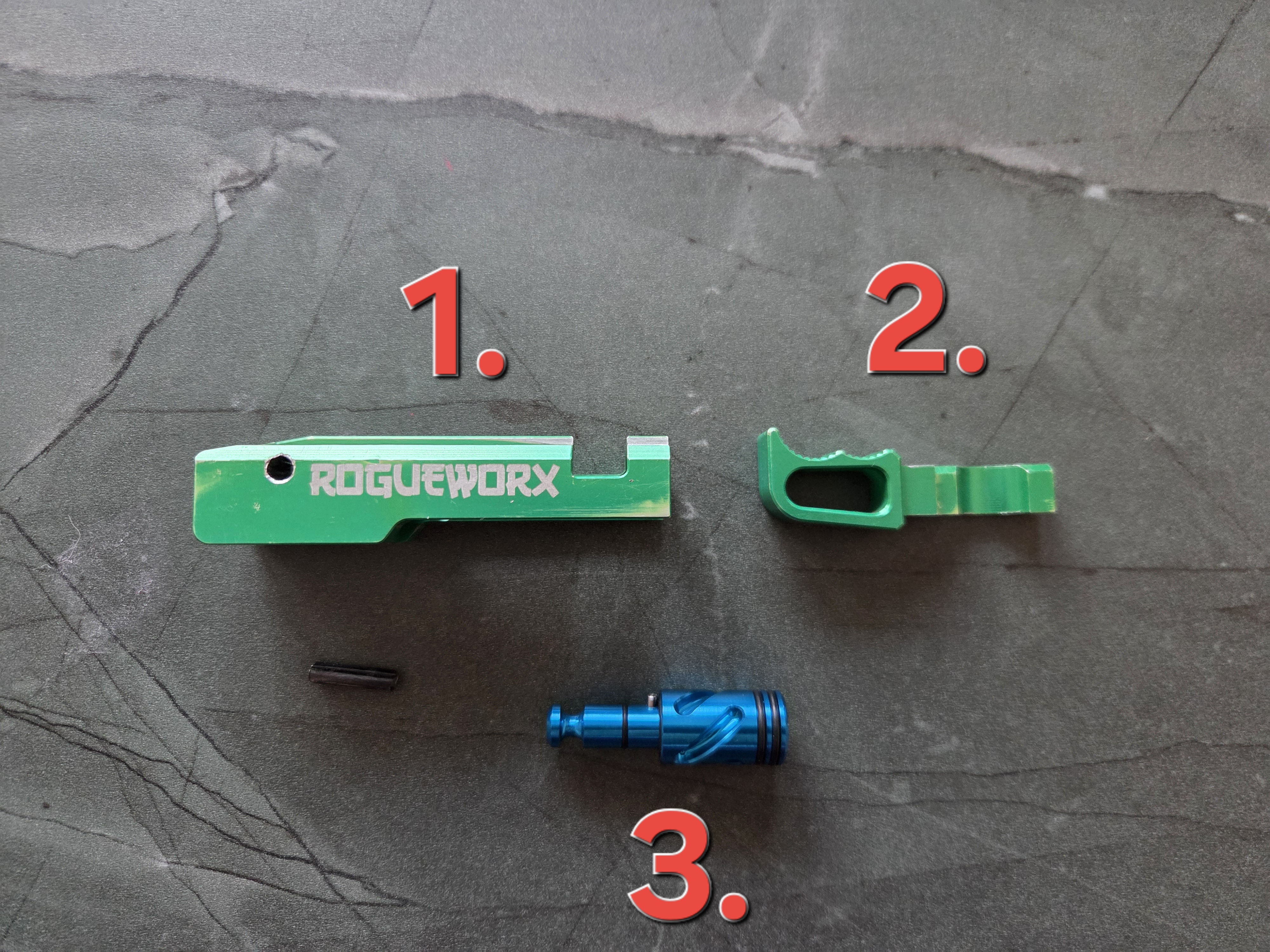 KC-02 części Rogueworx zamek chwyt tłok piston V3