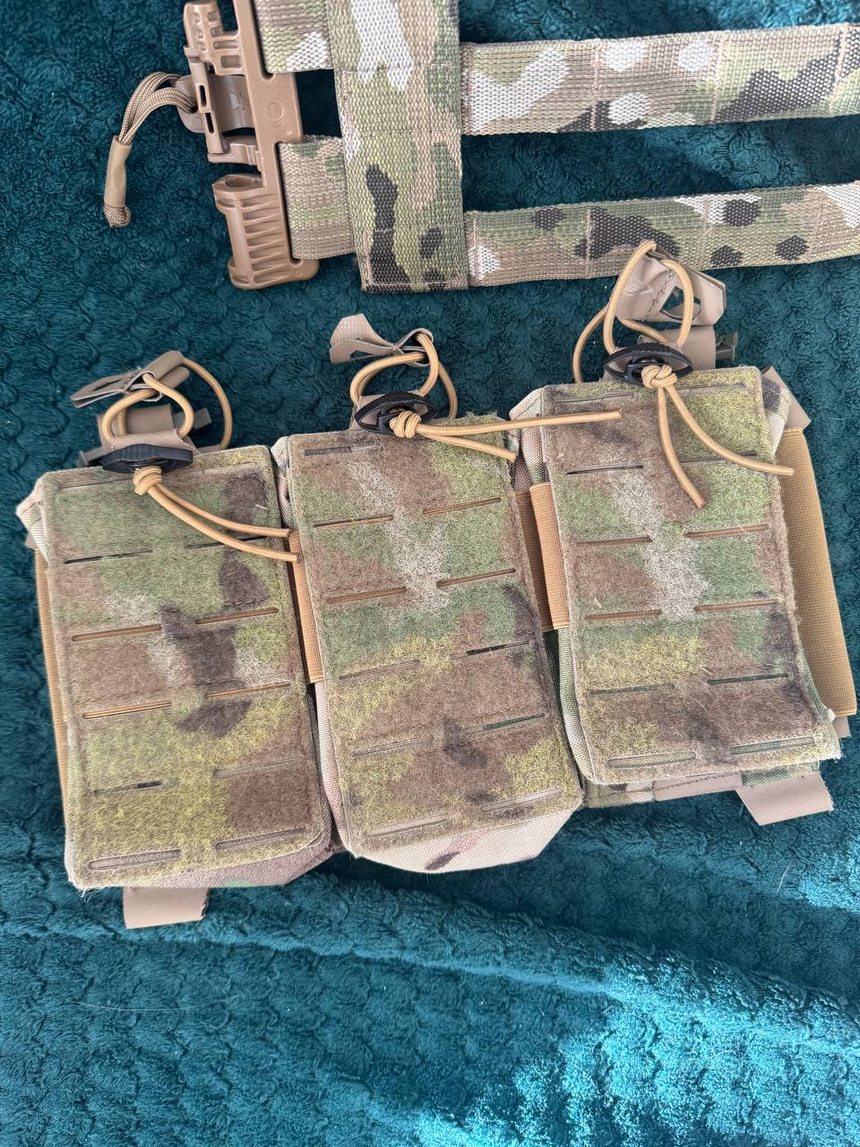 Zestaw plate carrier M-Tac Cuirass Elite Gen II (Multicam) + front flap HUSAR Hybrid Rifle Front Flap + 3× ładownice GPC Wing Pouch