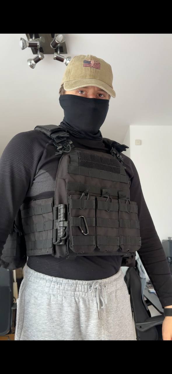 Kamizelka Plate Carrier + Atrapy Płyt SAPI (Kompletny Set)