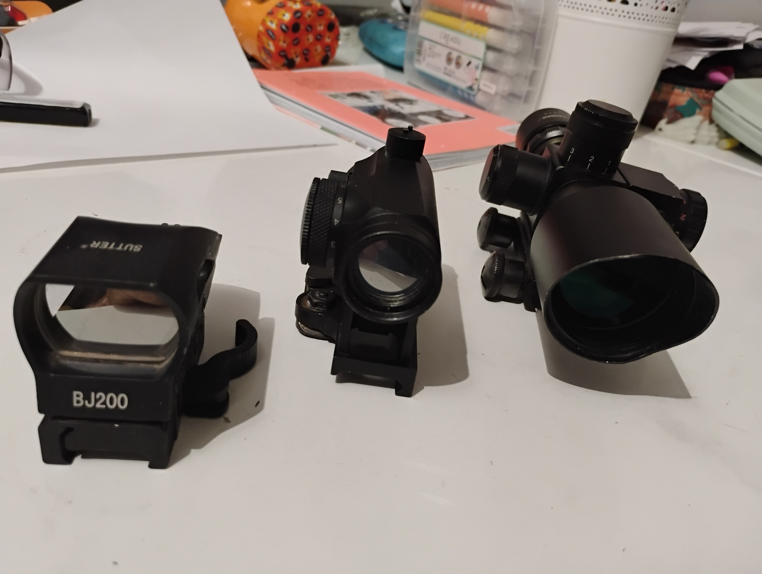 kolimator sutter bj200, kolimator theta, luneta kandar 2,5-10 - sprawne, nowe baterie