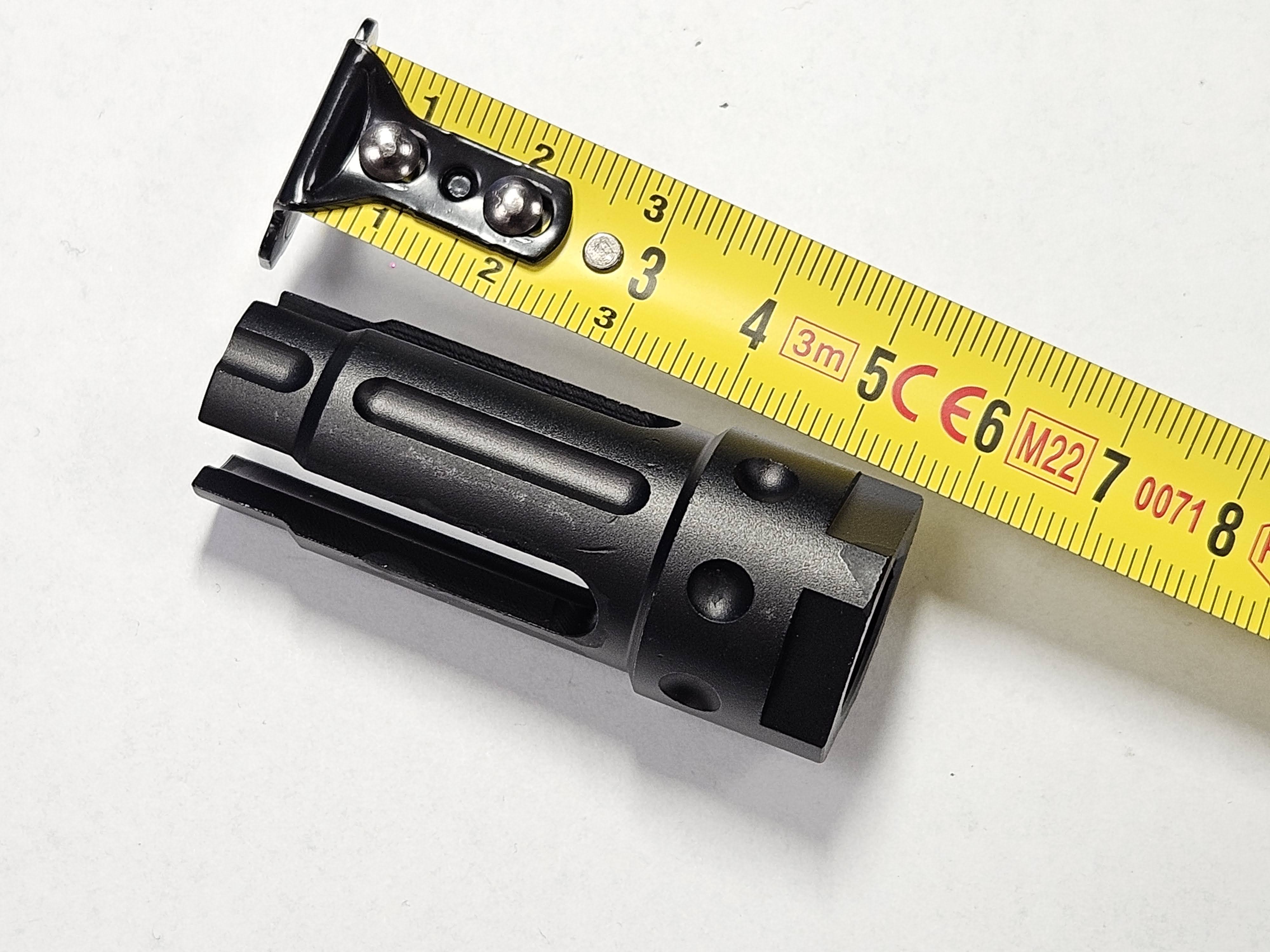 Tłumik płomienia M4, AR-15, AK metalowy lewoskrętny 14mm