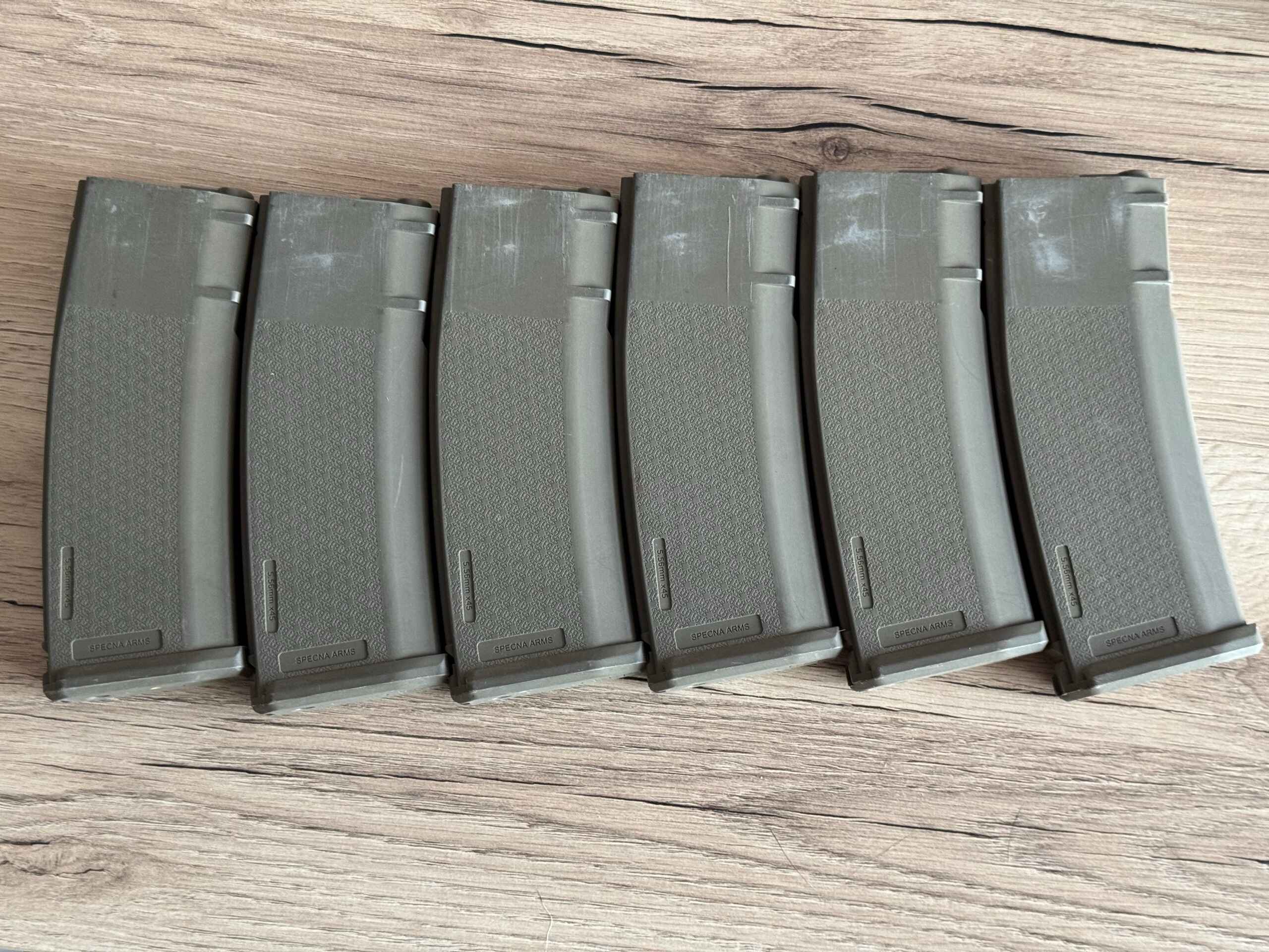 6x Magazynek Specna Arms S-Mag Mid-Cap na 125 kulek do M4 - TAN