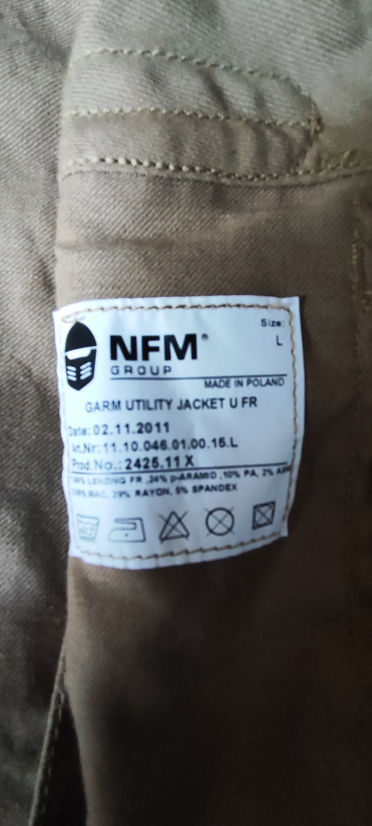 Bluza trudnopalna NFM Garm Utility Jacket FR coyote rozmiar L