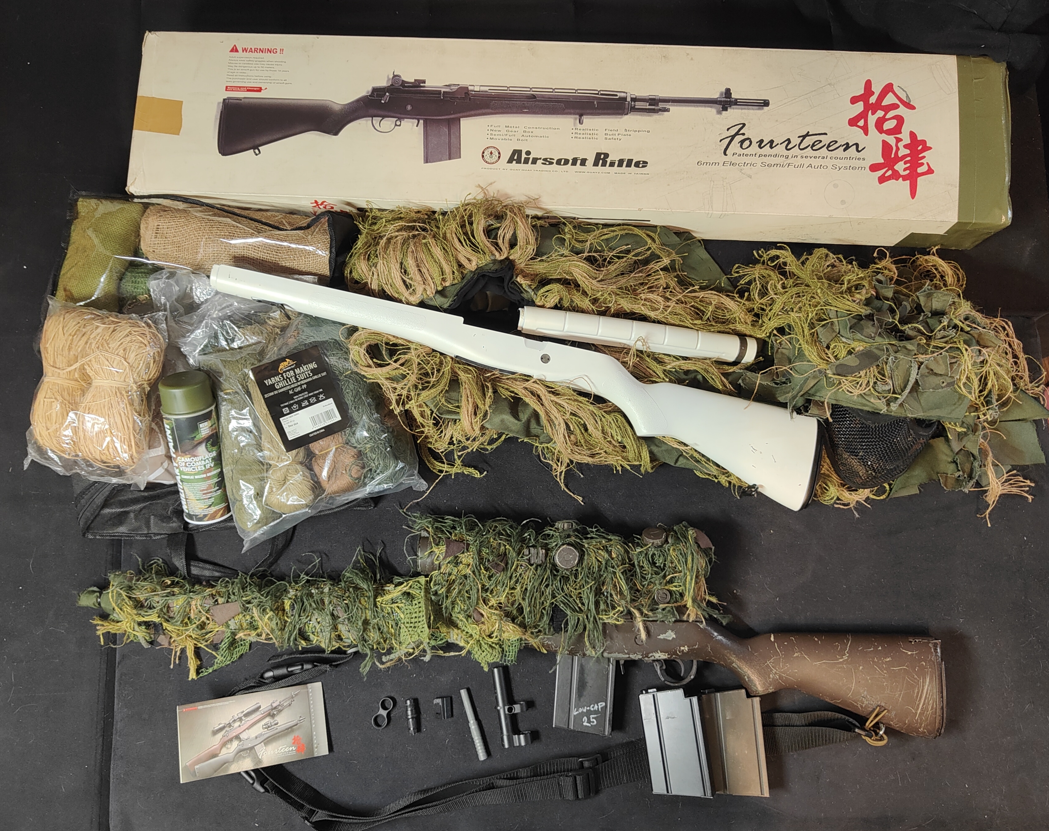 Replika M14 AEG (420fps/2,6J) Karabin wyborowy G&G GR14 z lunetą + Ghillie !!!OKAZJA!!!