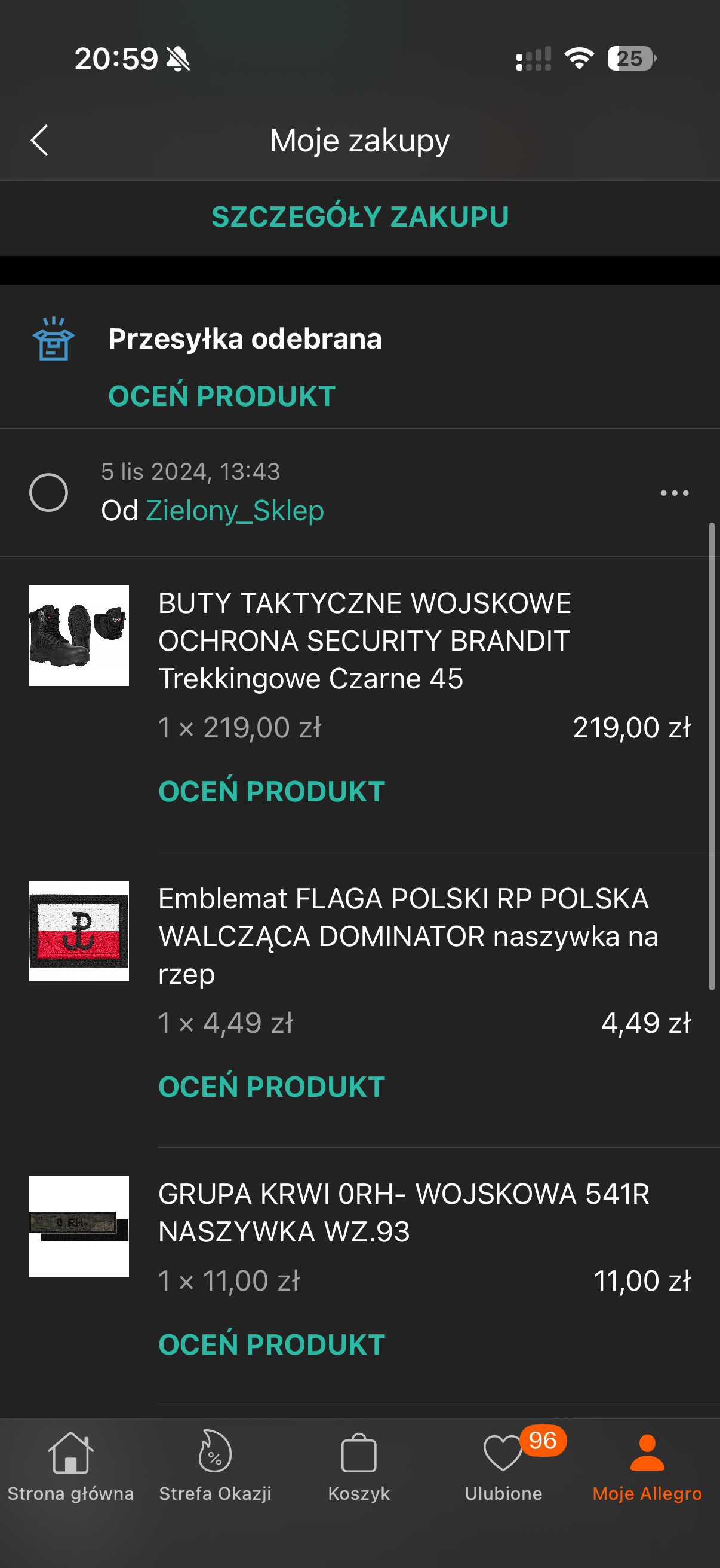 Kompletny szpej ASG WZ93