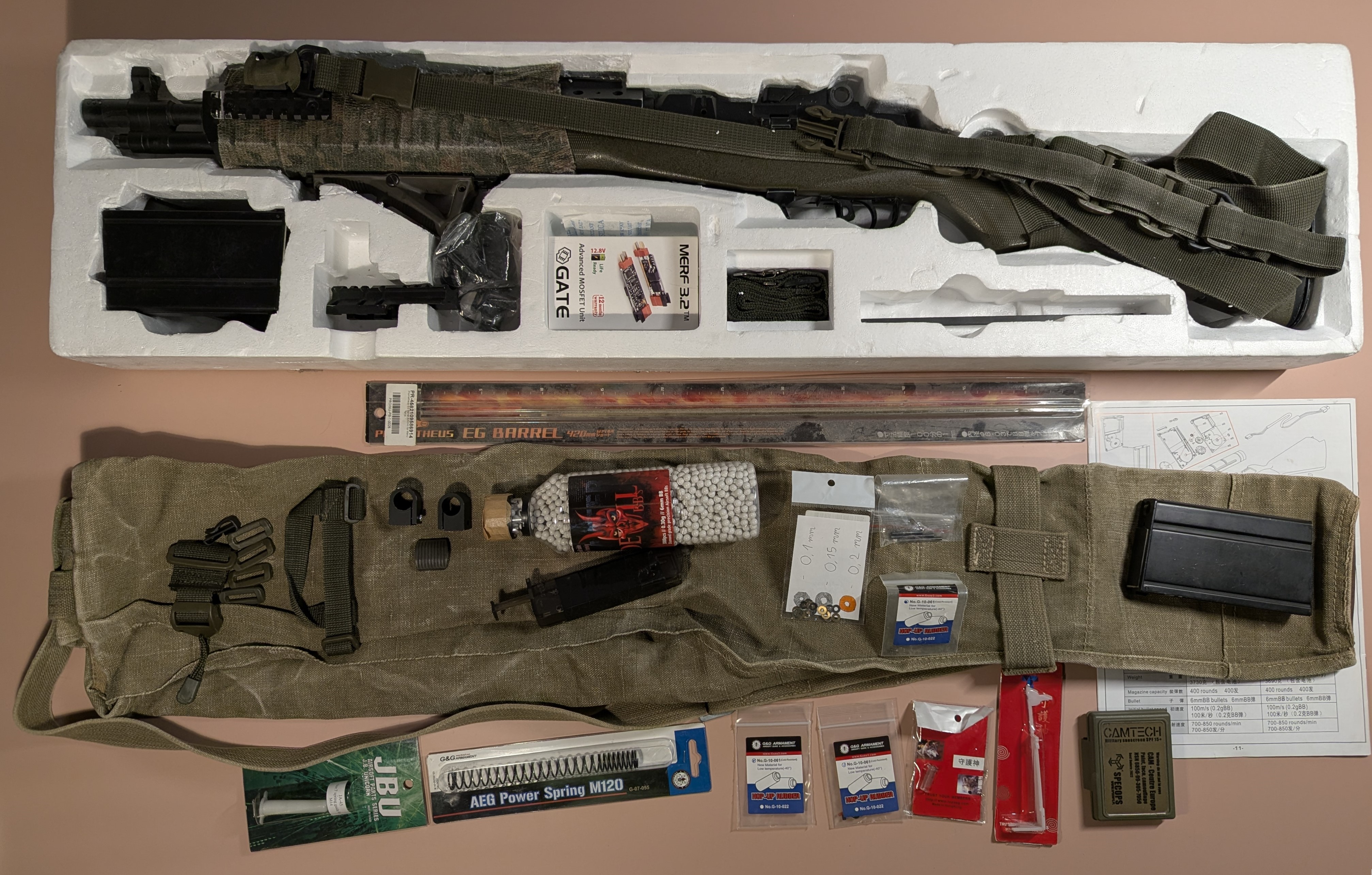 Replika M14 Socom CM.032A RIS preclufa Prometheus, Mosfet Gate Merf 3.2, zawieszenie MIWO, sprężyna M120