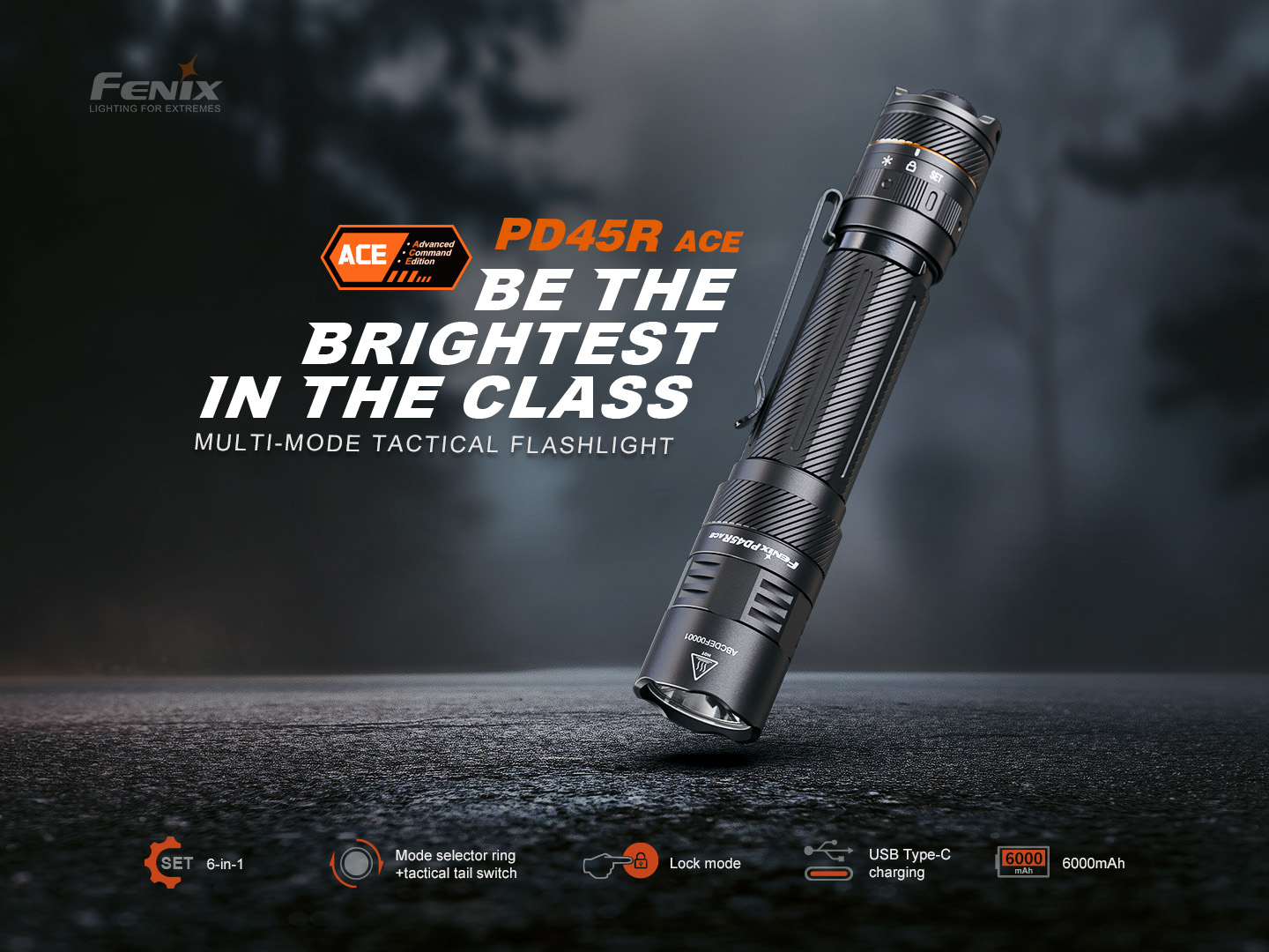 Fenix PD45R ACE multifunction flashlight