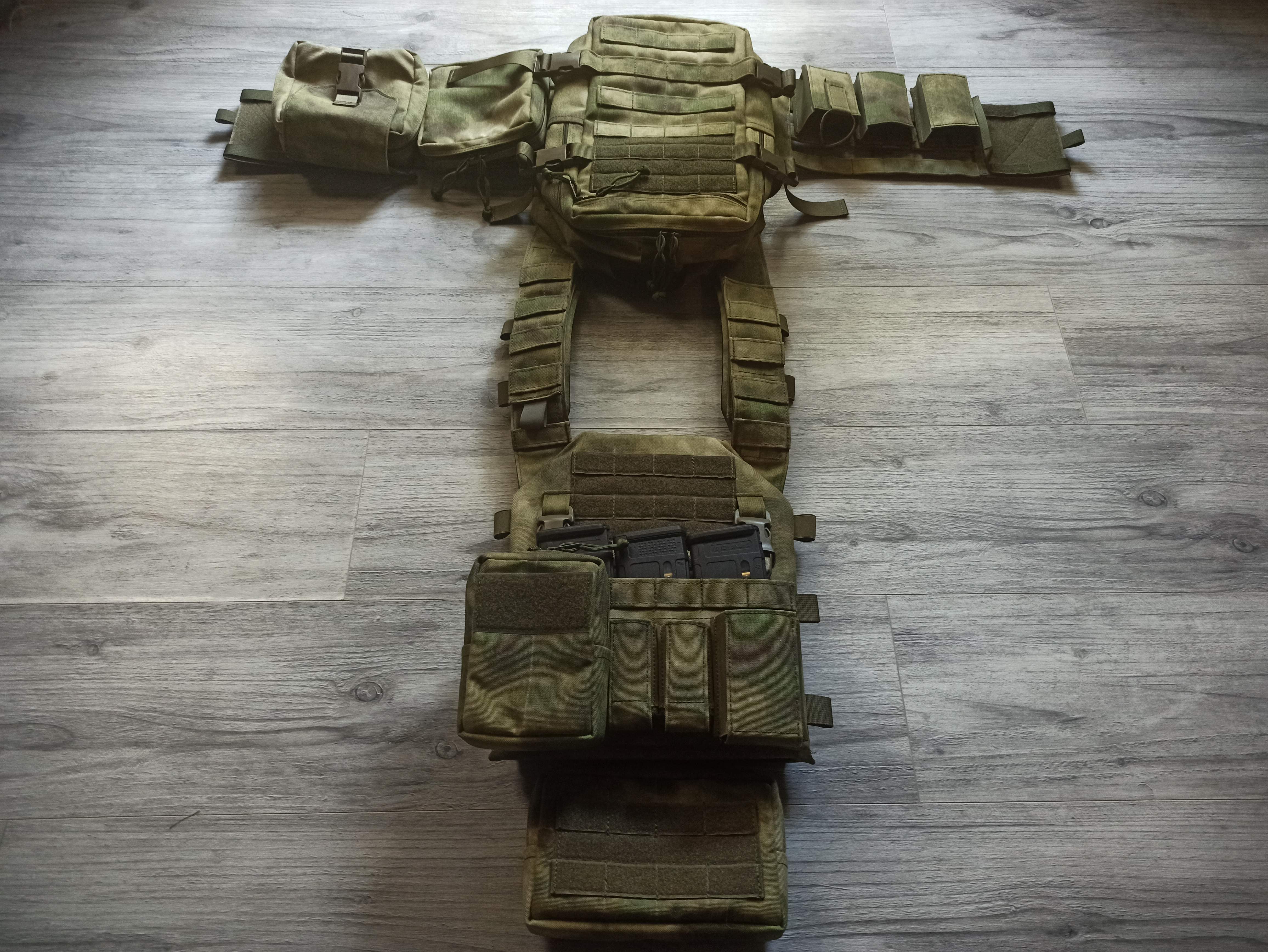 ATACS FG plate carrier 2w1 Cordura 1000D zestaw NOWY - UNIKAT