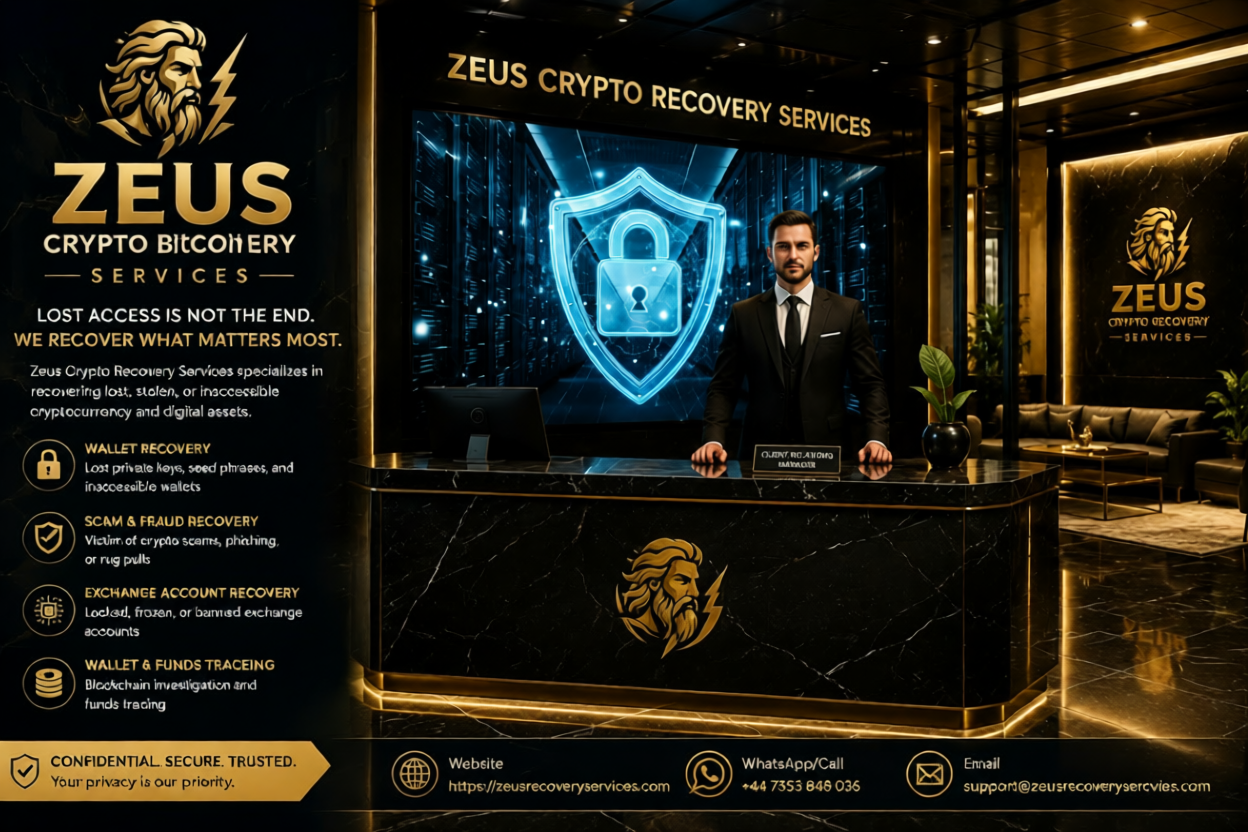 Legitimate crypto recovery company: recovering stolen funds or scam-related digital assets. Contact ZEUS CRYPTO RECOVERY SERVICES