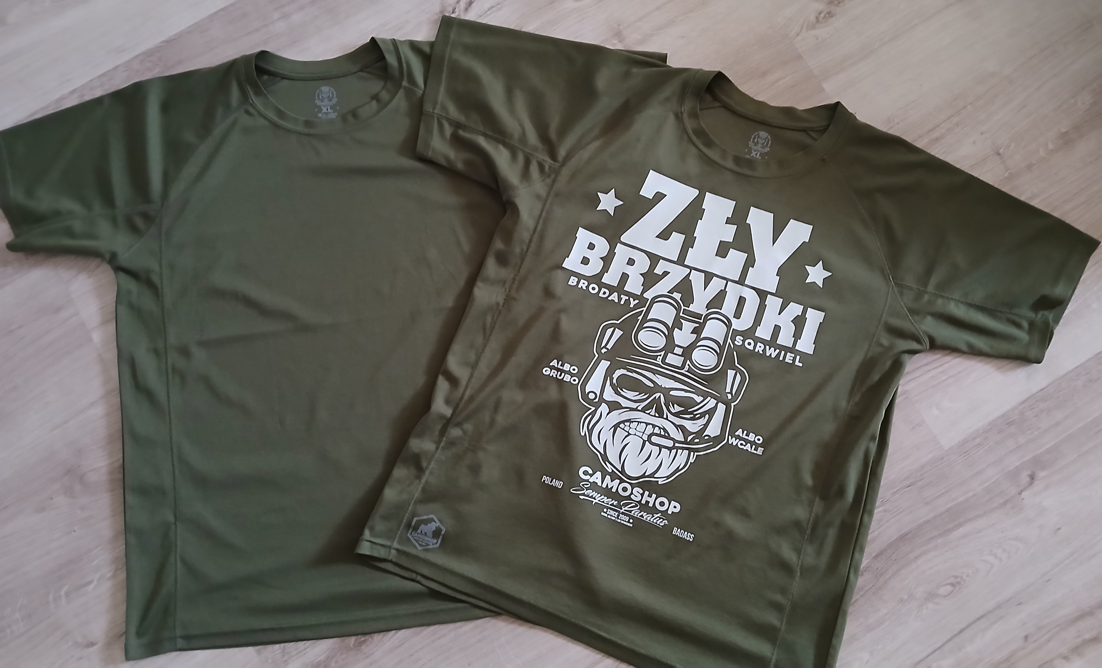 dwie koszulki Camoshop - Olive Green rozmiar XL