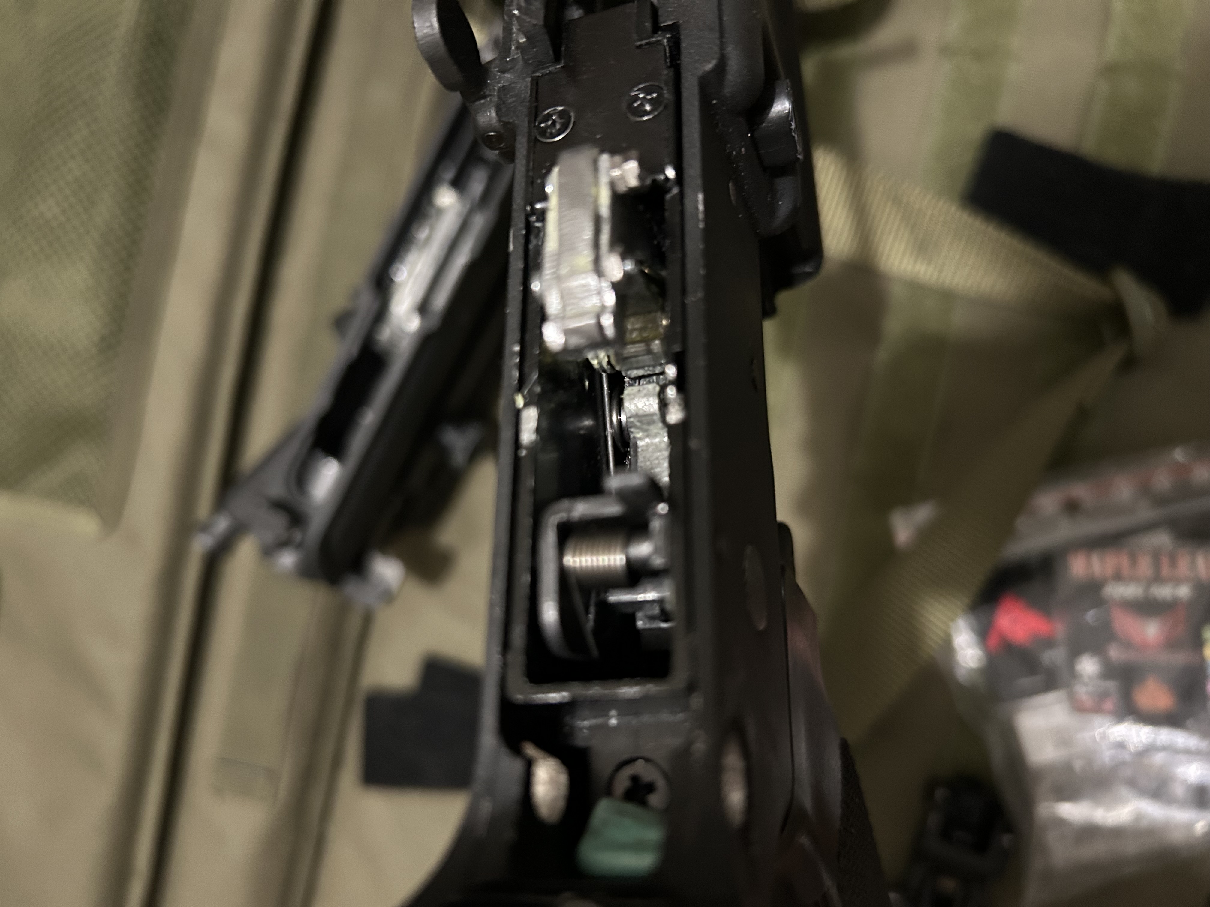Karabin m4a1 GBBR WE RATECH stalowy zespół spustowy gas blowback latarka magazynki