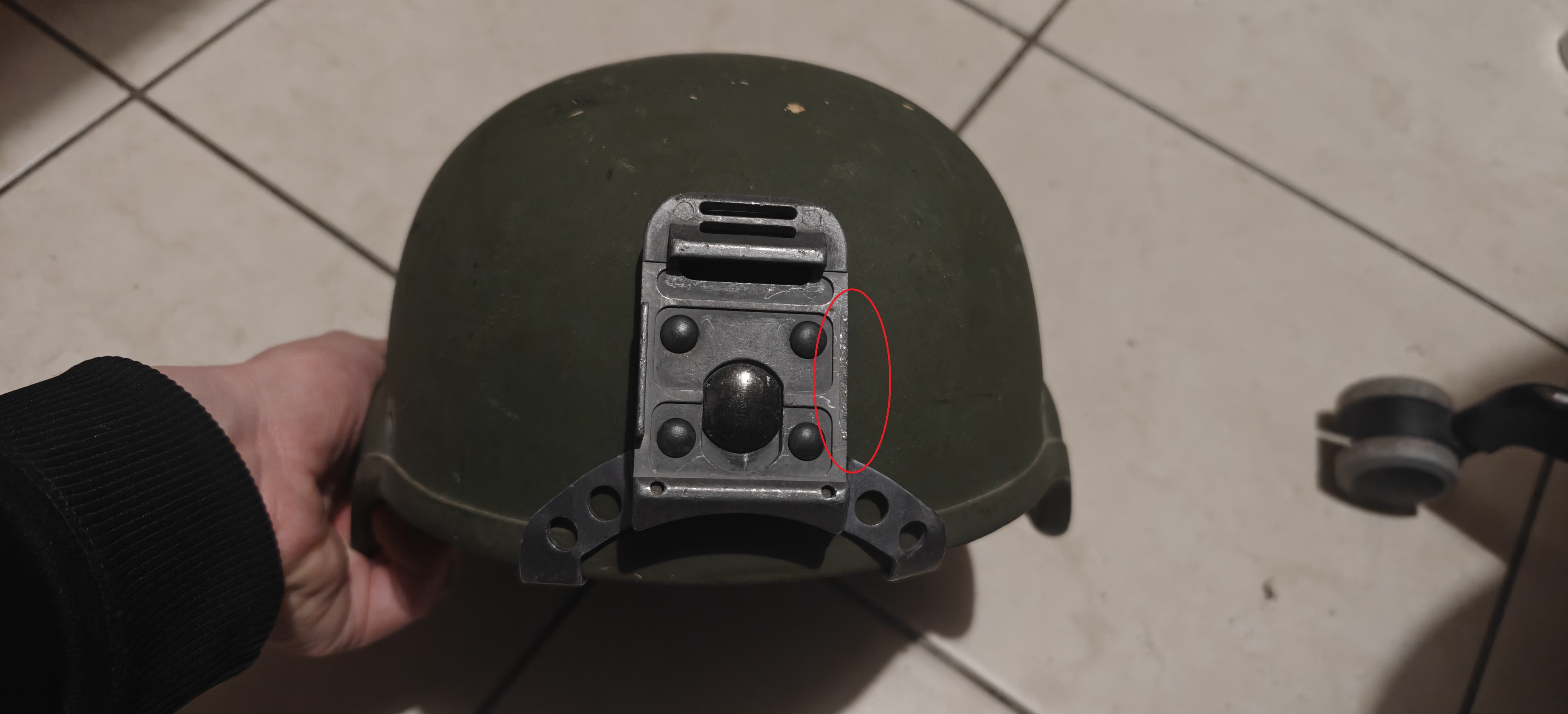 USZKODZONA blacha montaż NVG noktowizor na hełm ACH Norotos US ARMY