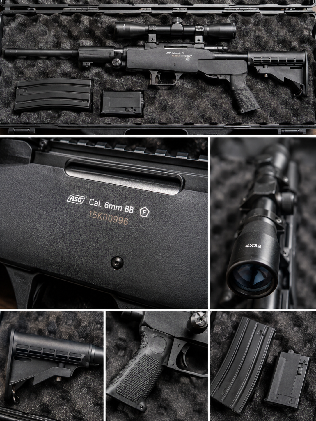Replika ASG M15A4 + luneta 4×32 + 2 magazynki – stan idealny