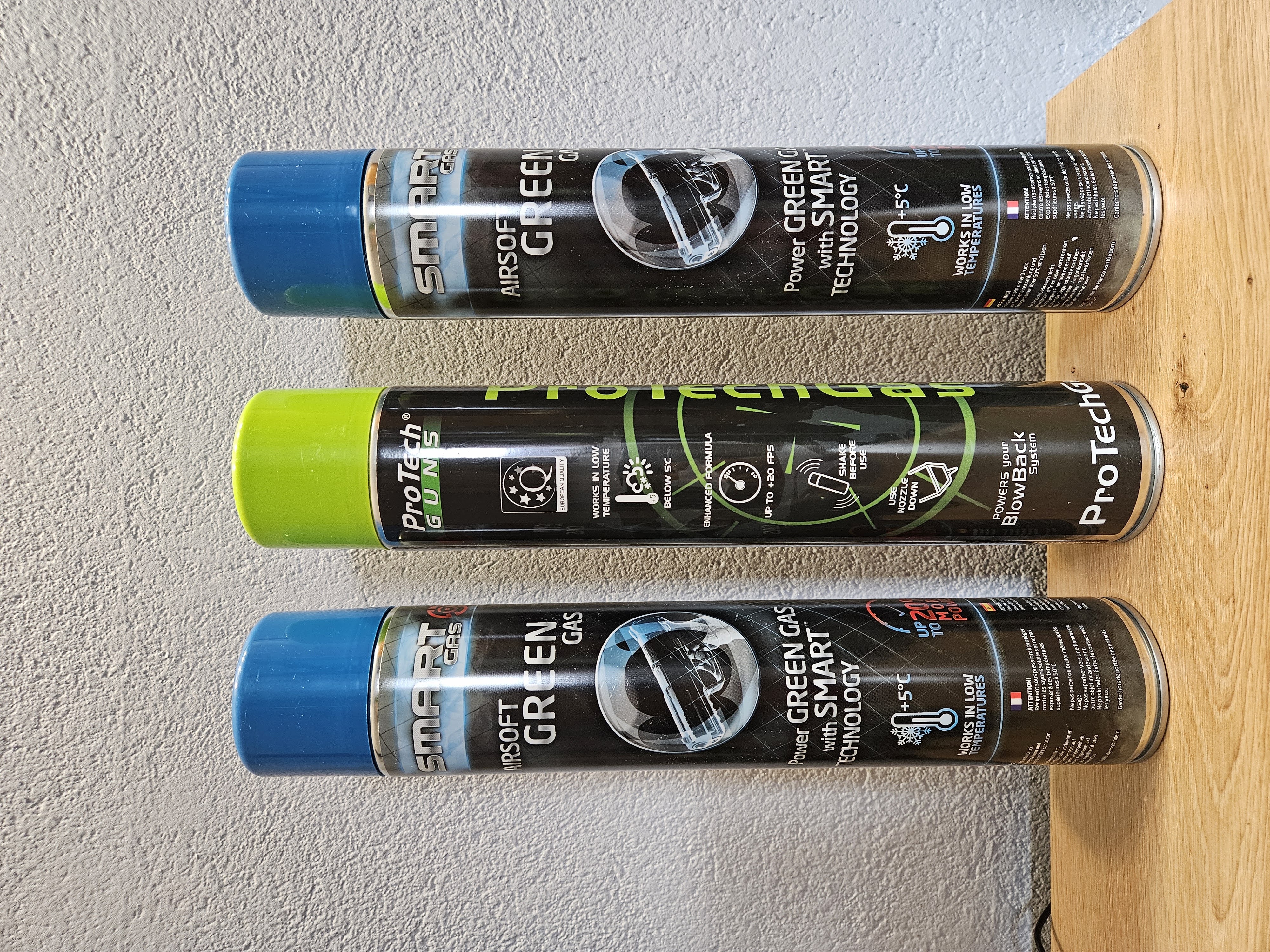 Zestaw greengas gaz do replik ASG 3x 1000ml gaz napędowy ProTech Smart