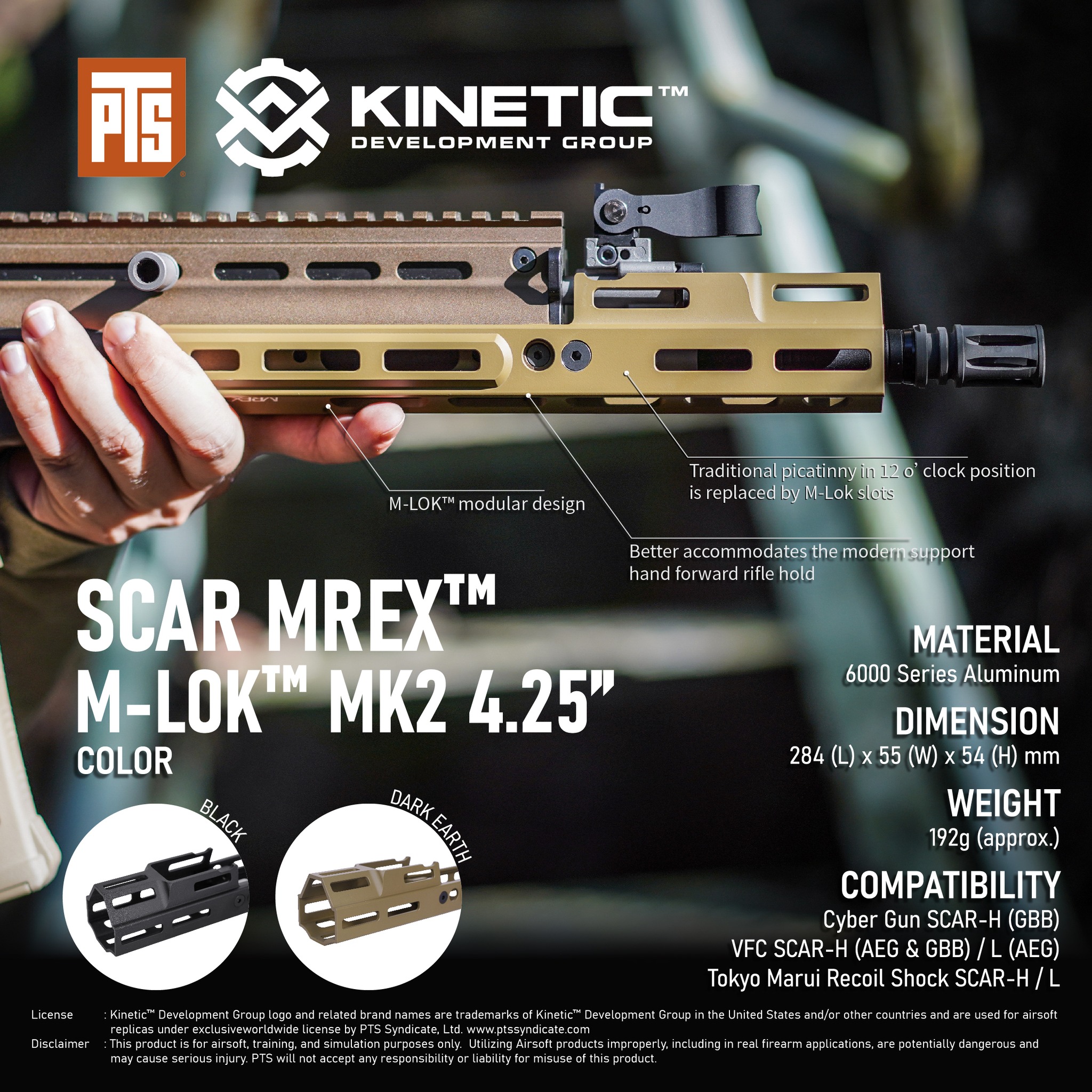 Łoże MLOK do rodziny replik SCAR
