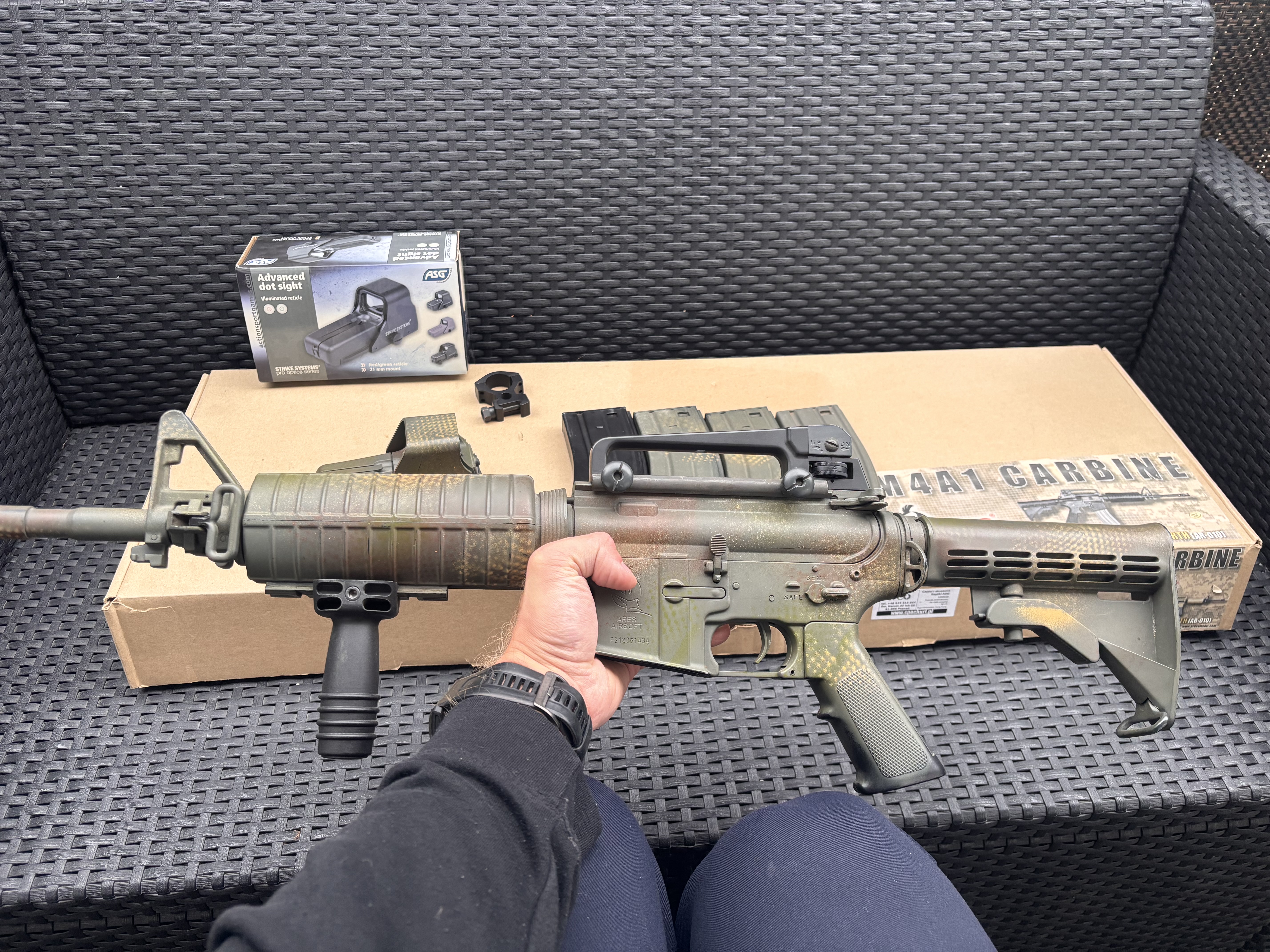 ARES M4A1 AR-009 Full Metal 5 magazynków + kolimator