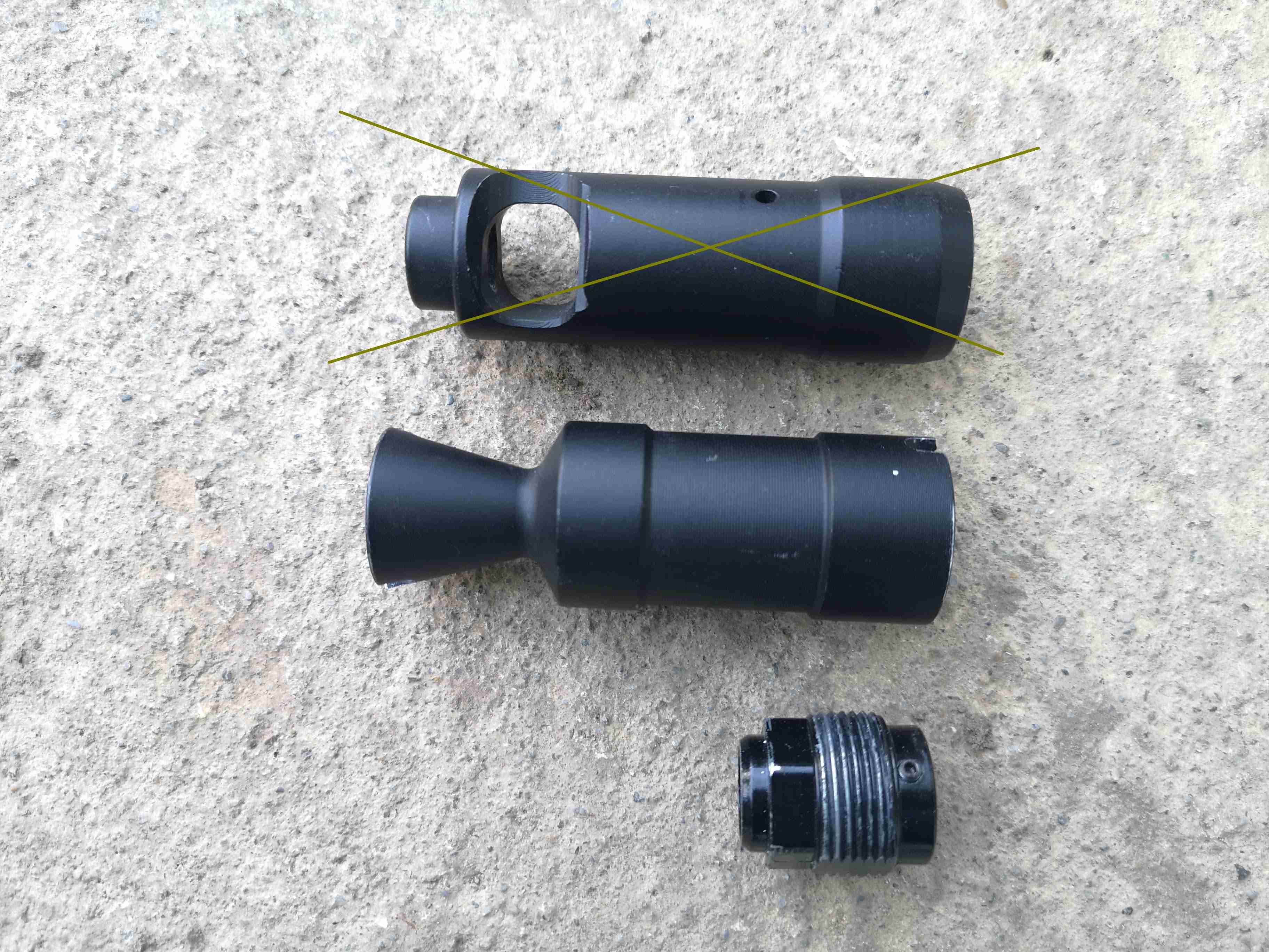 Tłumik ognia, kompensator płomienia AK, AKSU